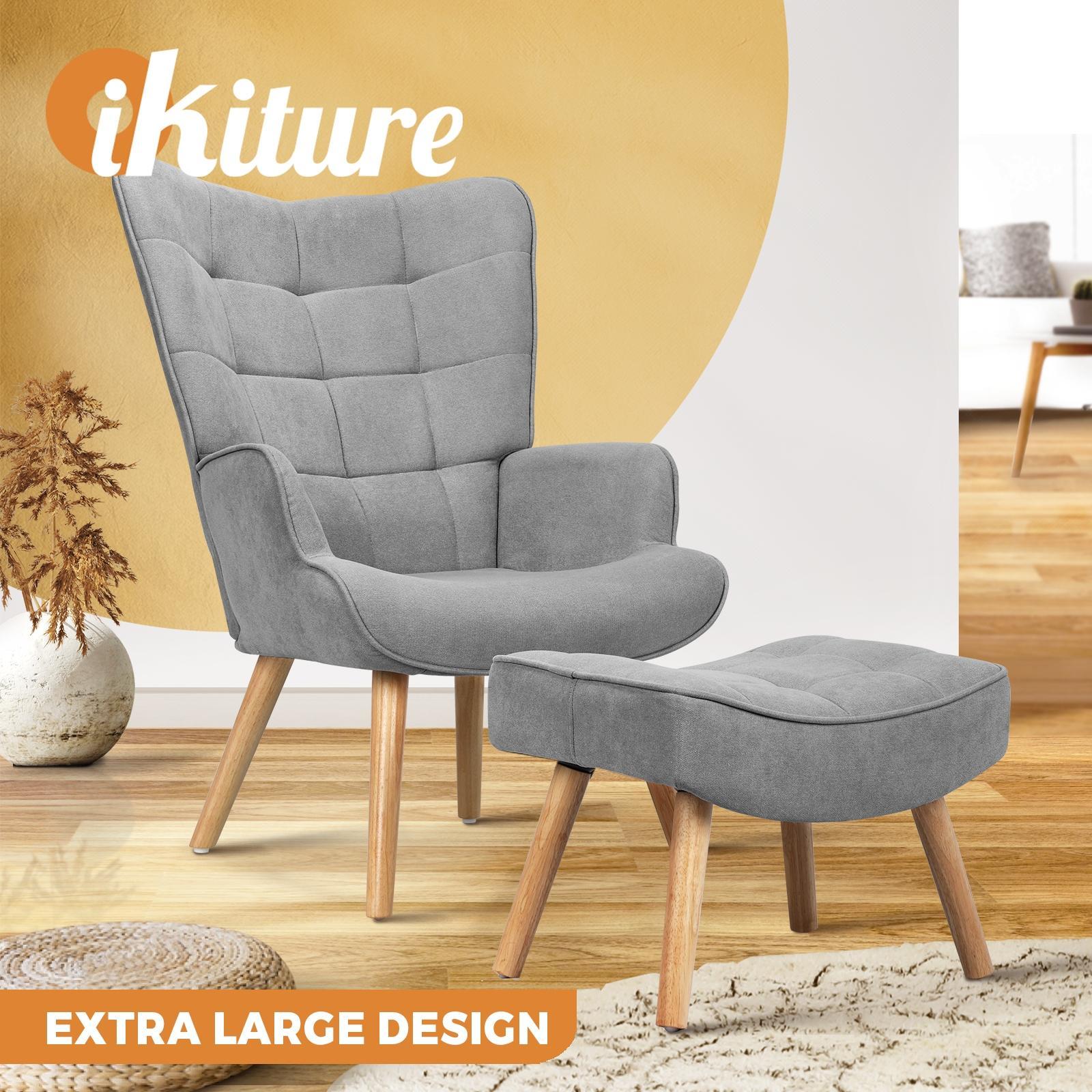 Oikiture Armchair Lounge Chair Ottoman Accent chairs Sofa With Stool/Swivel - Sunyee