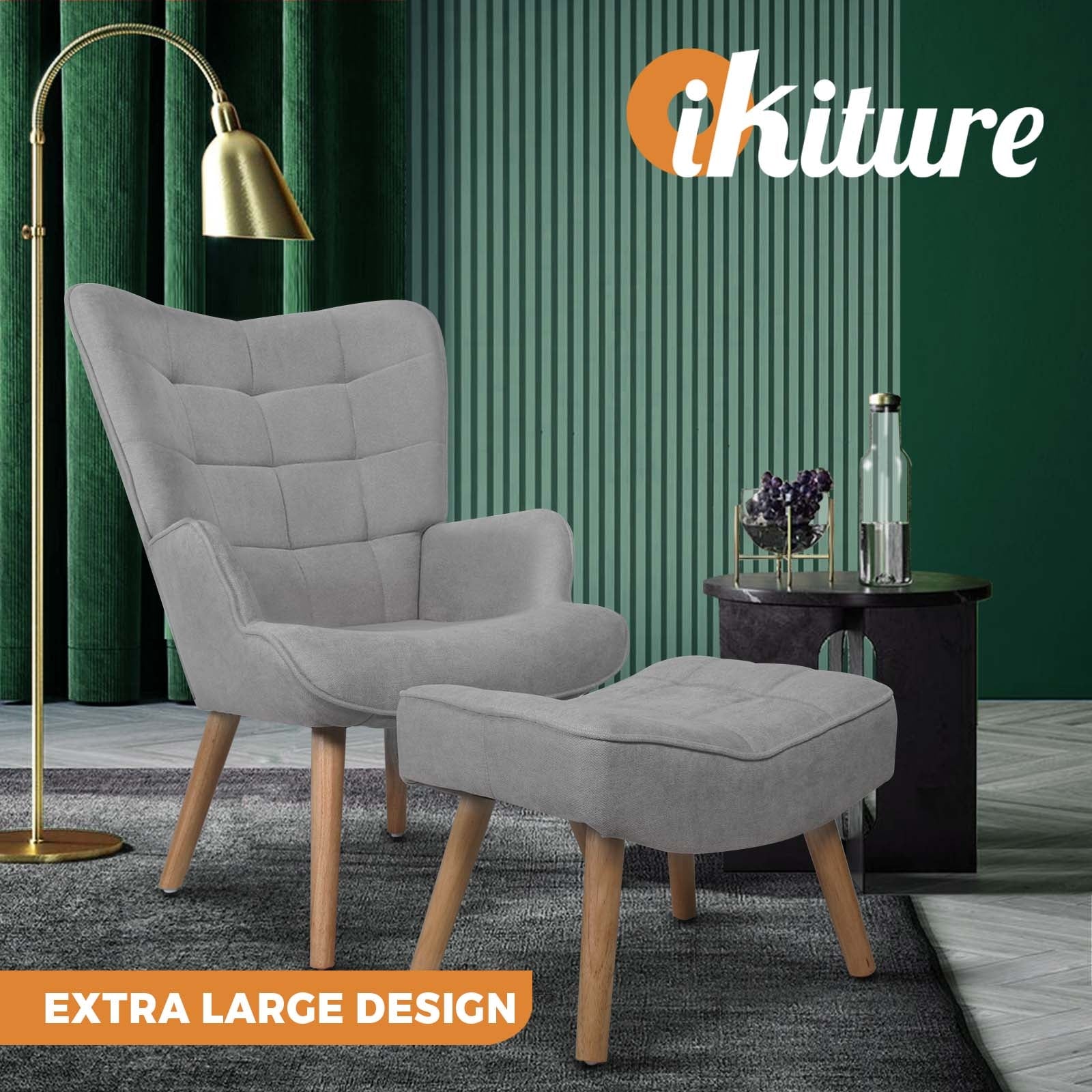 Oikiture Armchair Lounge Chair Armchairs Ottoman Accent Armchairs Sofa Chairs - Sunyee