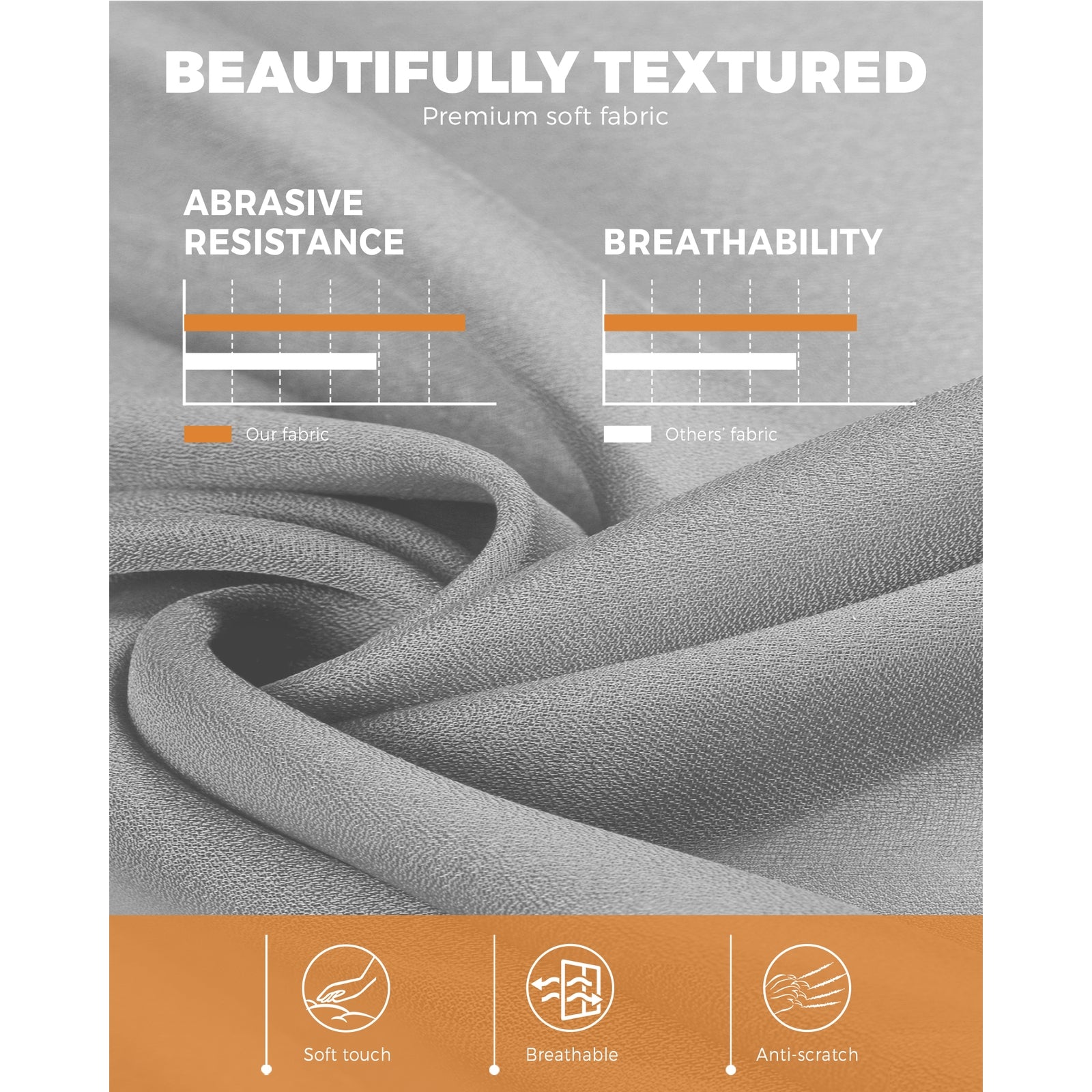 Oikiture Armchair Lounge Chair Ottoman Accent Armchairs Fabric Sofa Chairs Grey - Sunyee