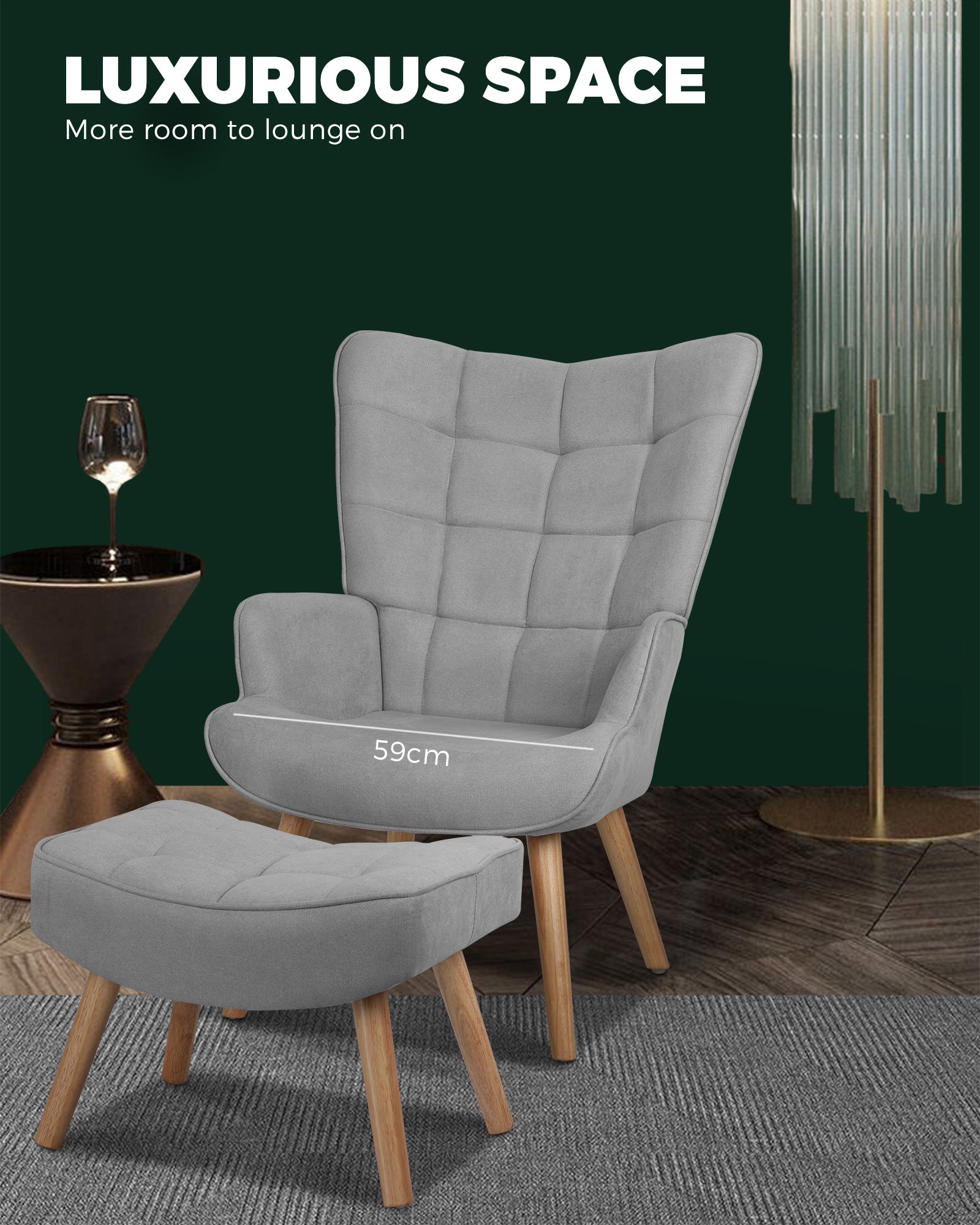 Oikiture Armchair Lounge Chair Armchairs Ottoman Accent Armchairs Sofa Chairs - Sunyee