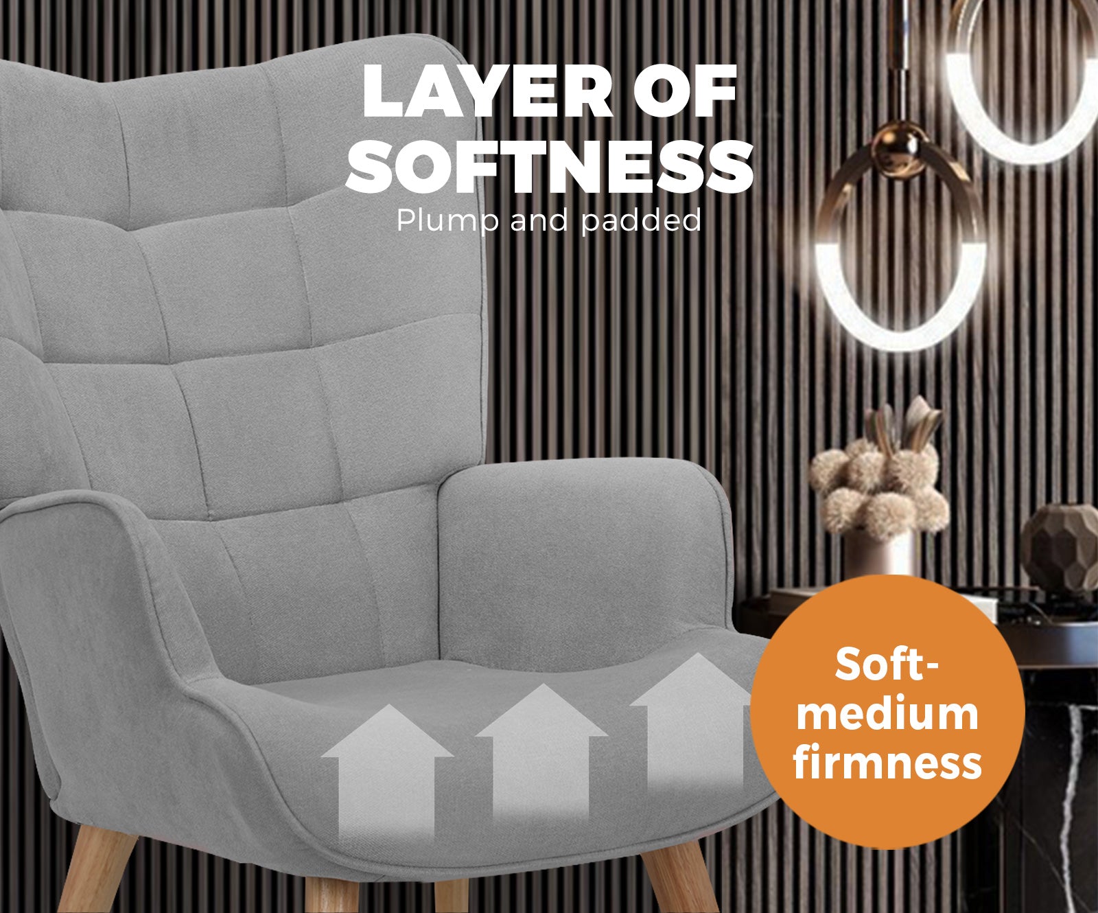 Oikiture Armchair Lounge Chair Armchairs Ottoman Accent Armchairs Sofa Chairs - Sunyee