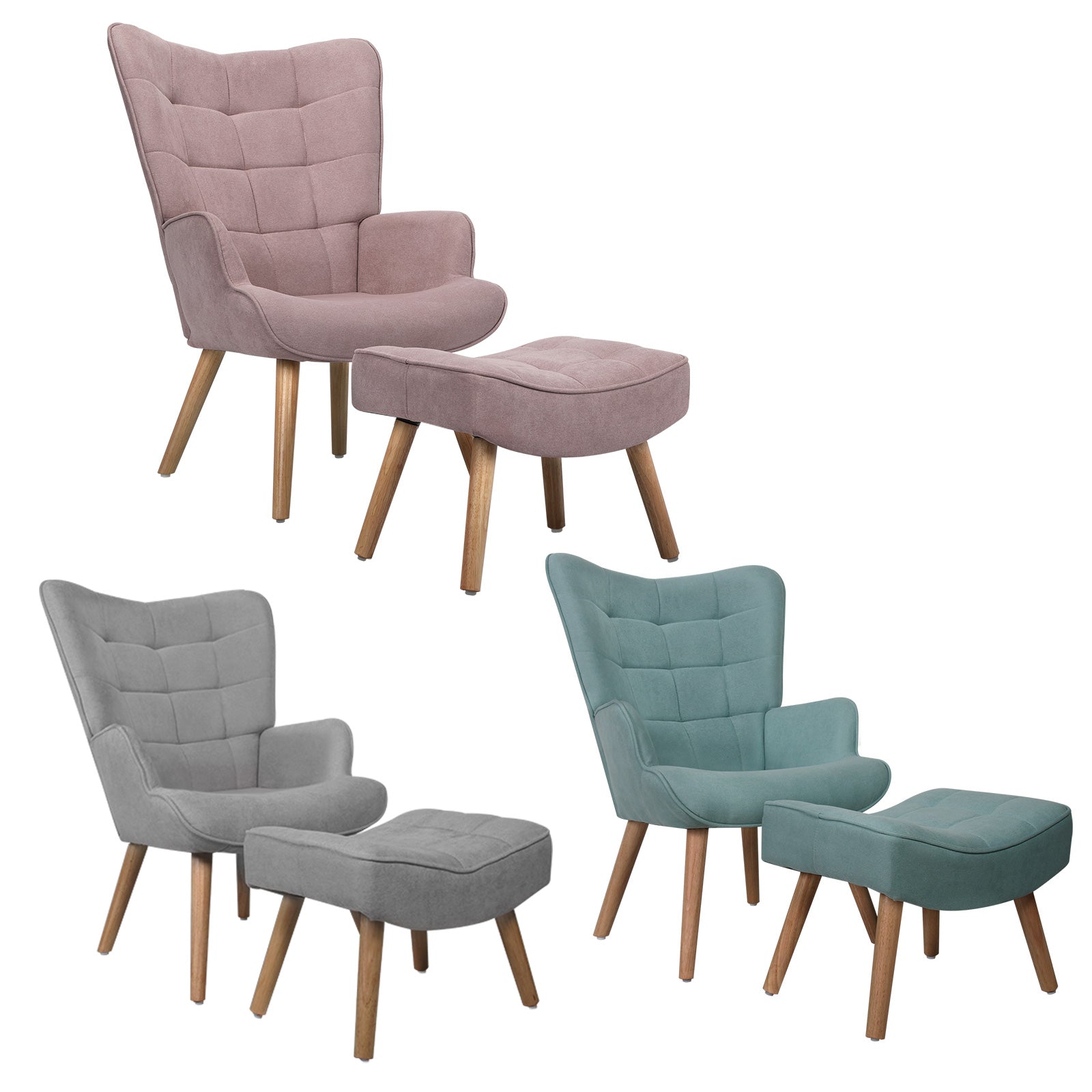 Oikiture Armchair Lounge Chair Armchairs Ottoman Accent Armchairs Sofa Chairs - Sunyee