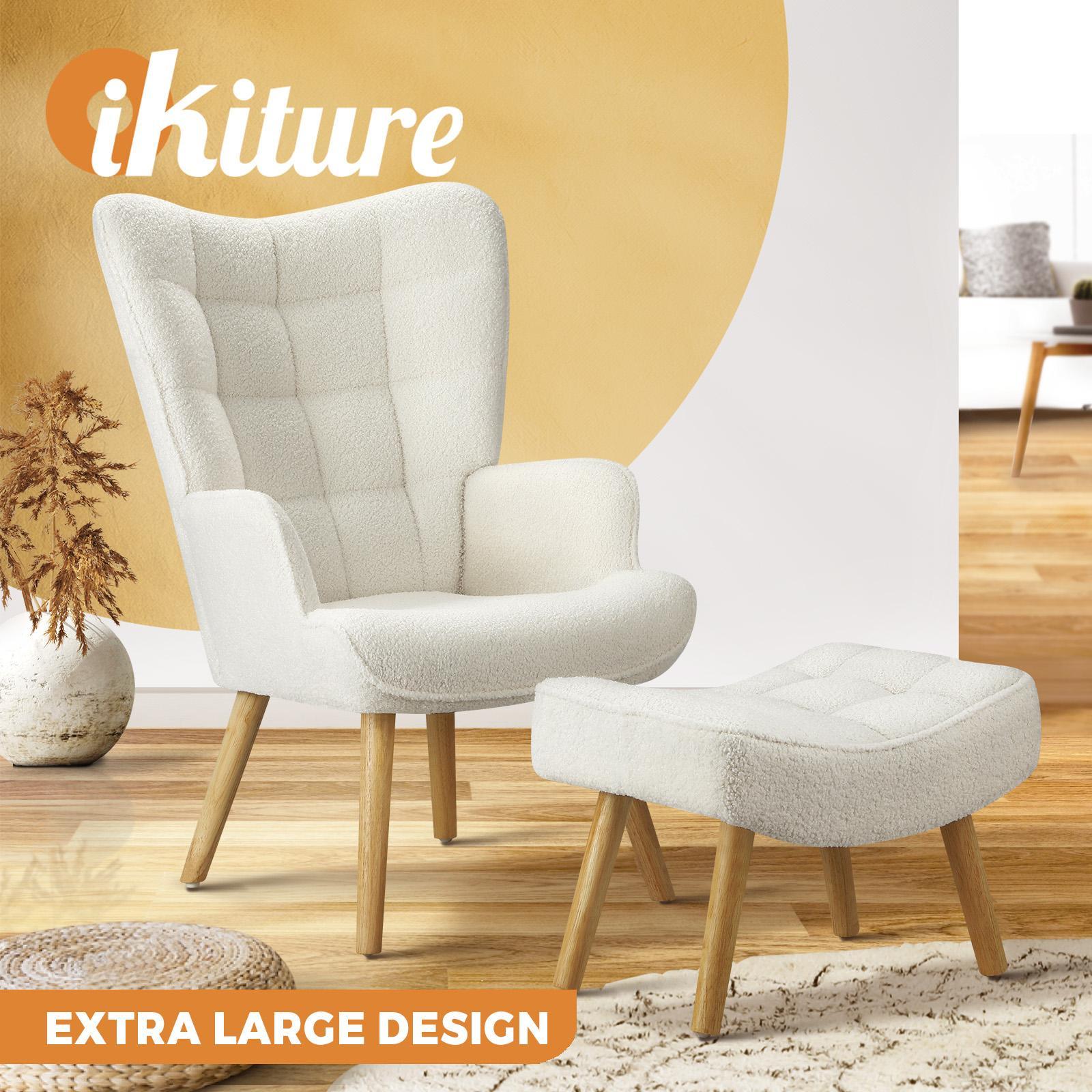 Oikiture Armchair Lounge Chair Ottoman Accent chairs Sofa With Stool/Swivel - Sunyee