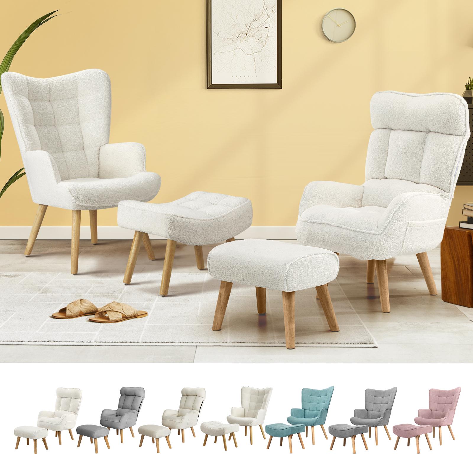 Oikiture Armchair Lounge Chair Ottoman Accent chairs Sofa With Stool/Swivel - Sunyee