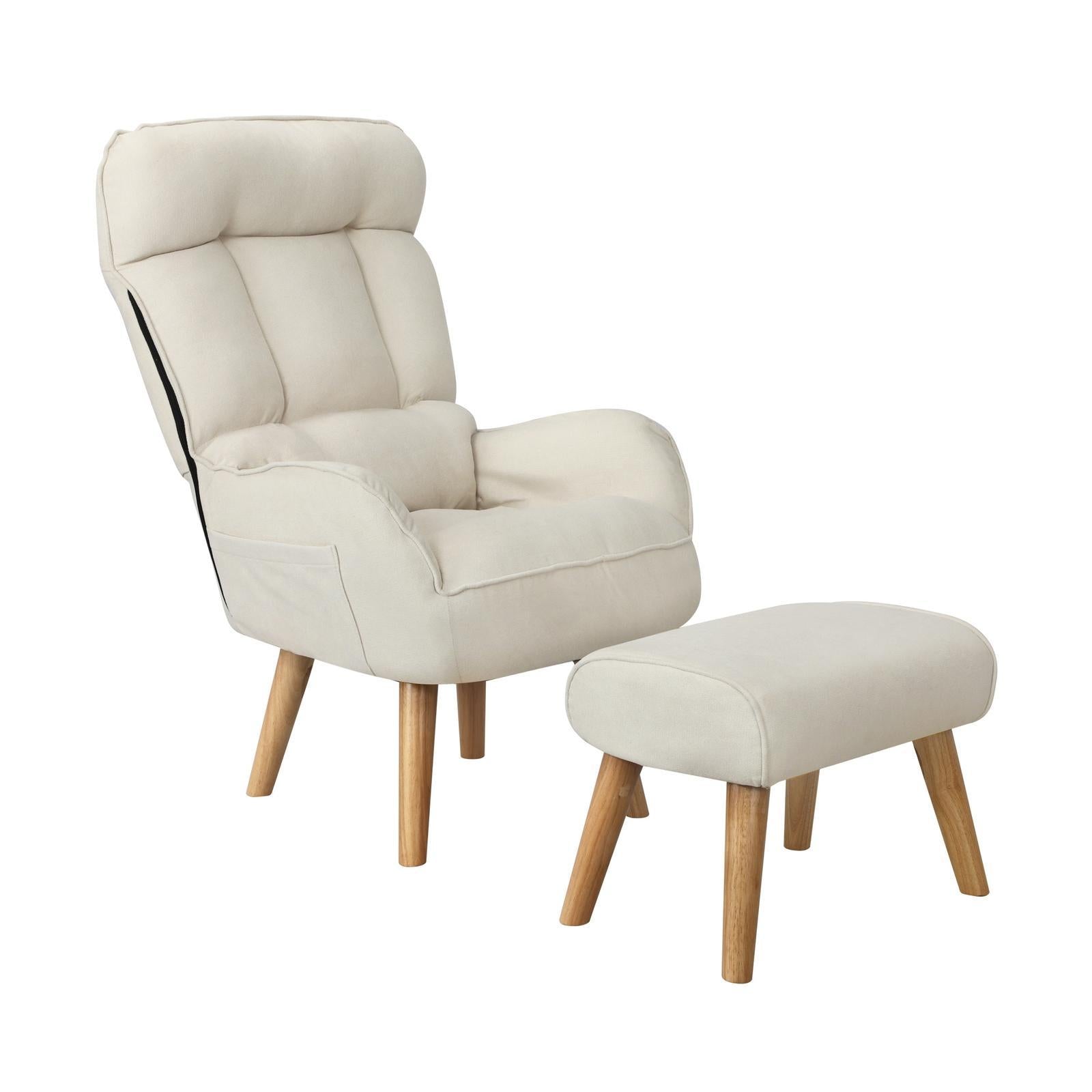 Oikiture Armchair Lounge Chair Ottoman Accent chairs Sofa With Stool/Swivel - Sunyee