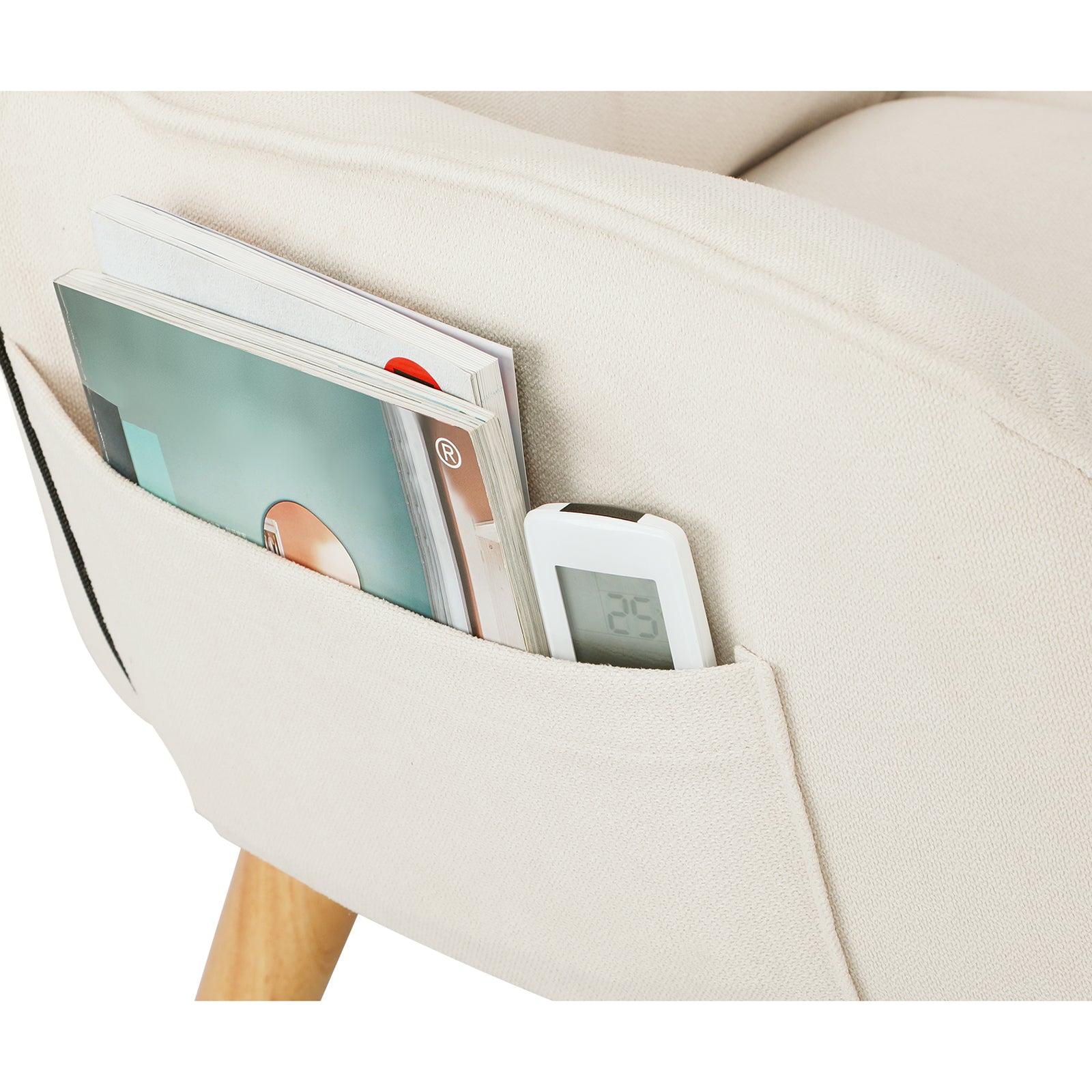 Oikiture Swivel Recliner Armchair Lounge Ottoman Accent Chair With Stool Beige - Sunyee