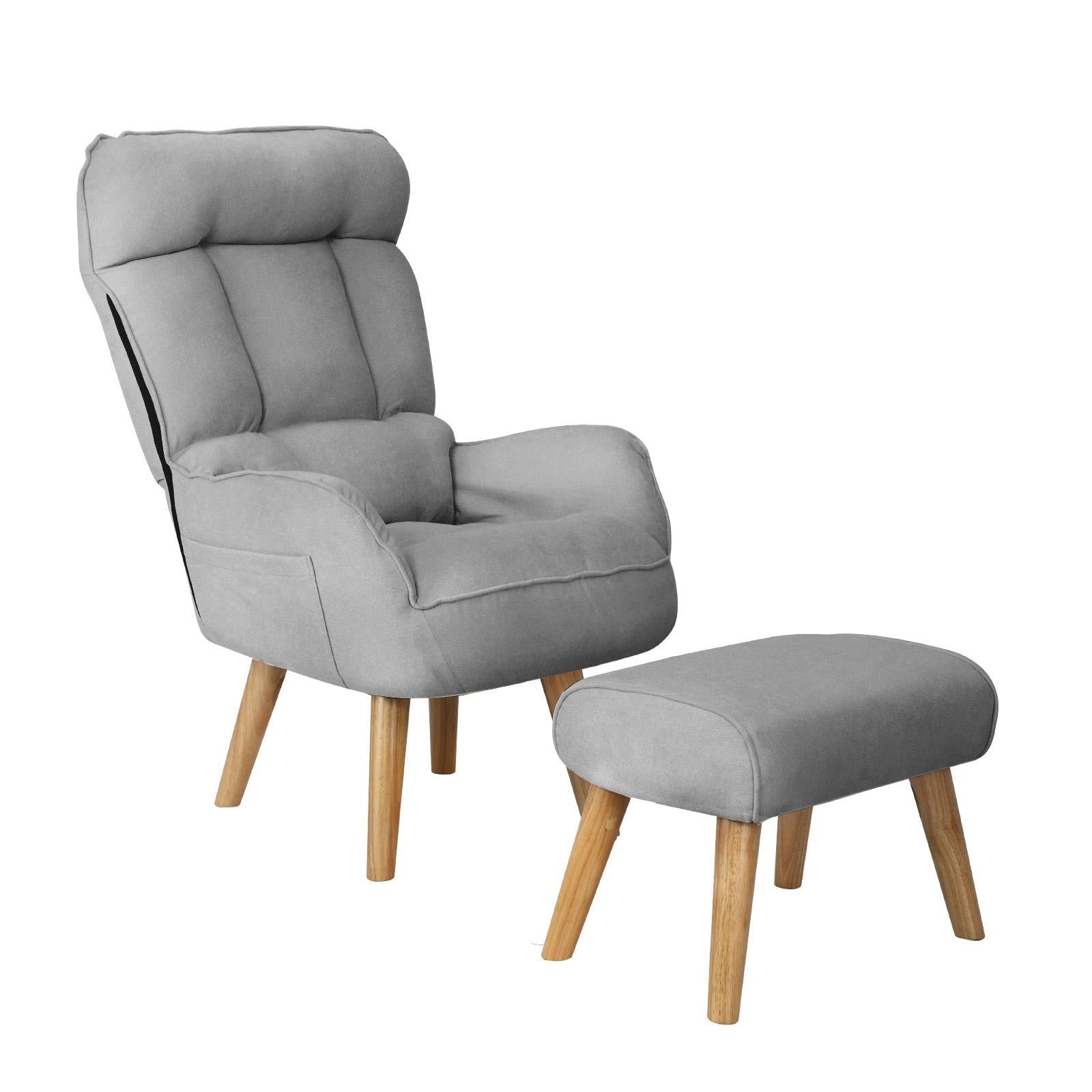 Oikiture Armchair Lounge Chair Ottoman Accent chairs Sofa With Stool/Swivel - Sunyee