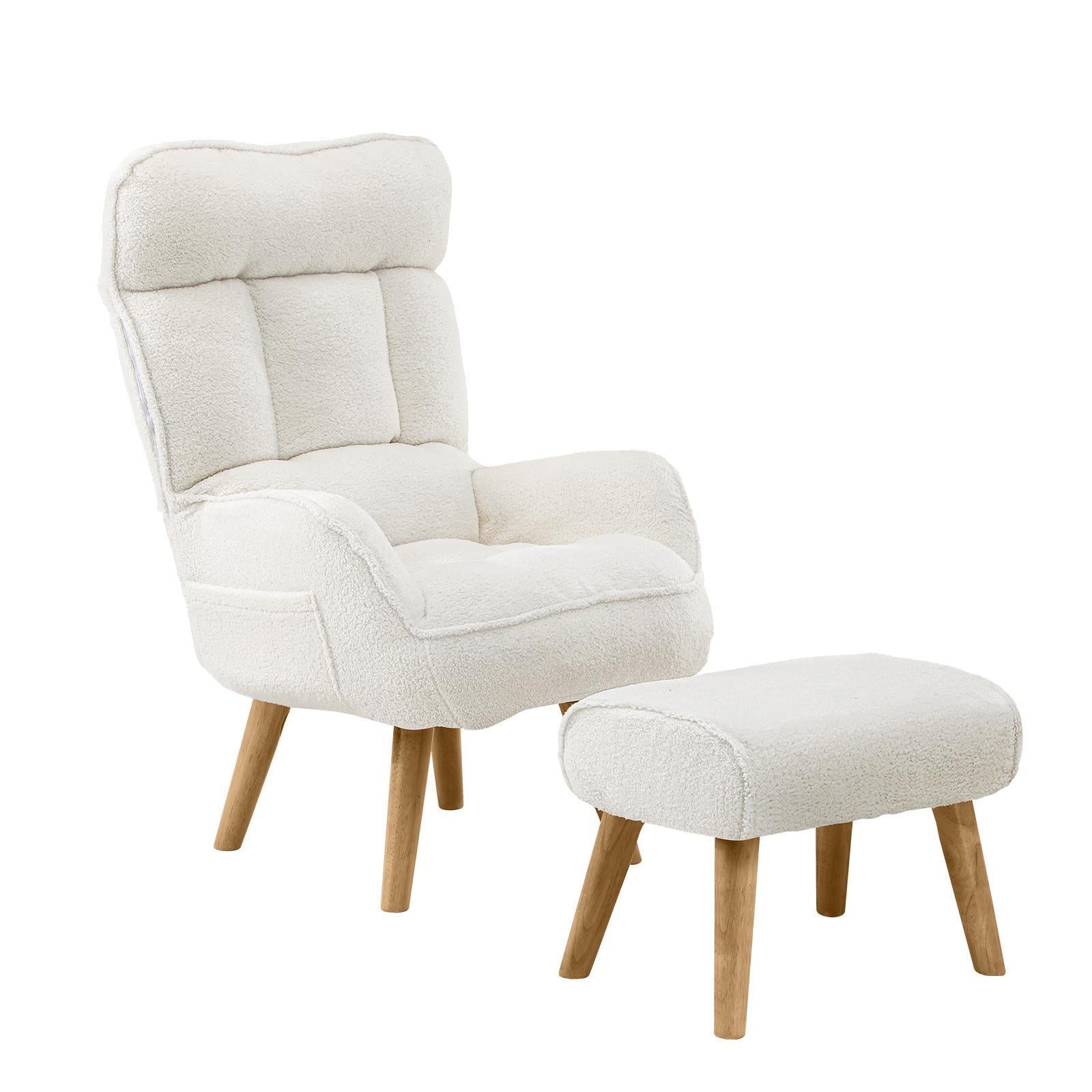 Oikiture Armchair Lounge Chair Ottoman Accent chairs Sofa With Stool/Swivel - Sunyee