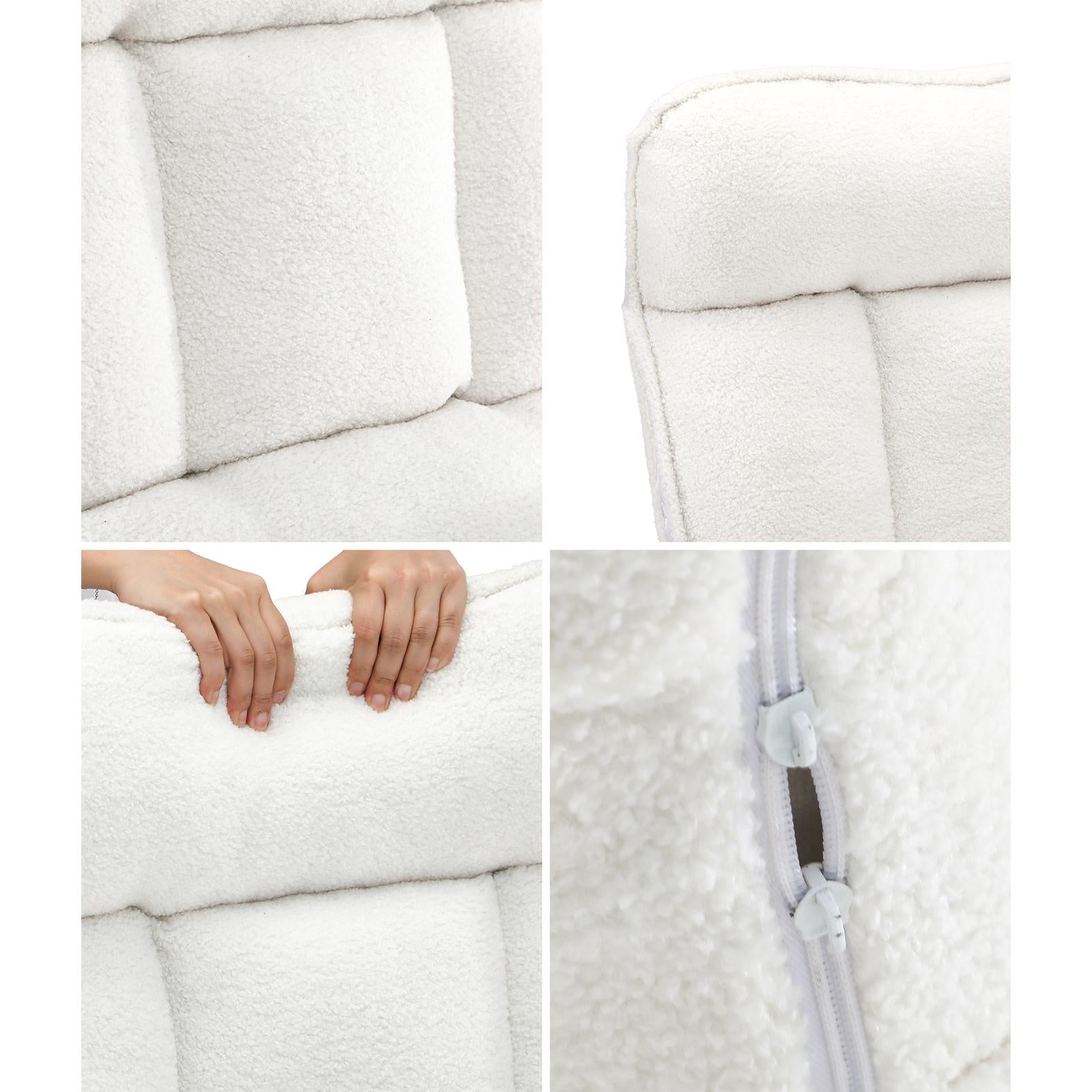 Oikiture Swivel Recliner Armchair Lounge Ottoman Accent Chair With Stool Sherpa - Sunyee