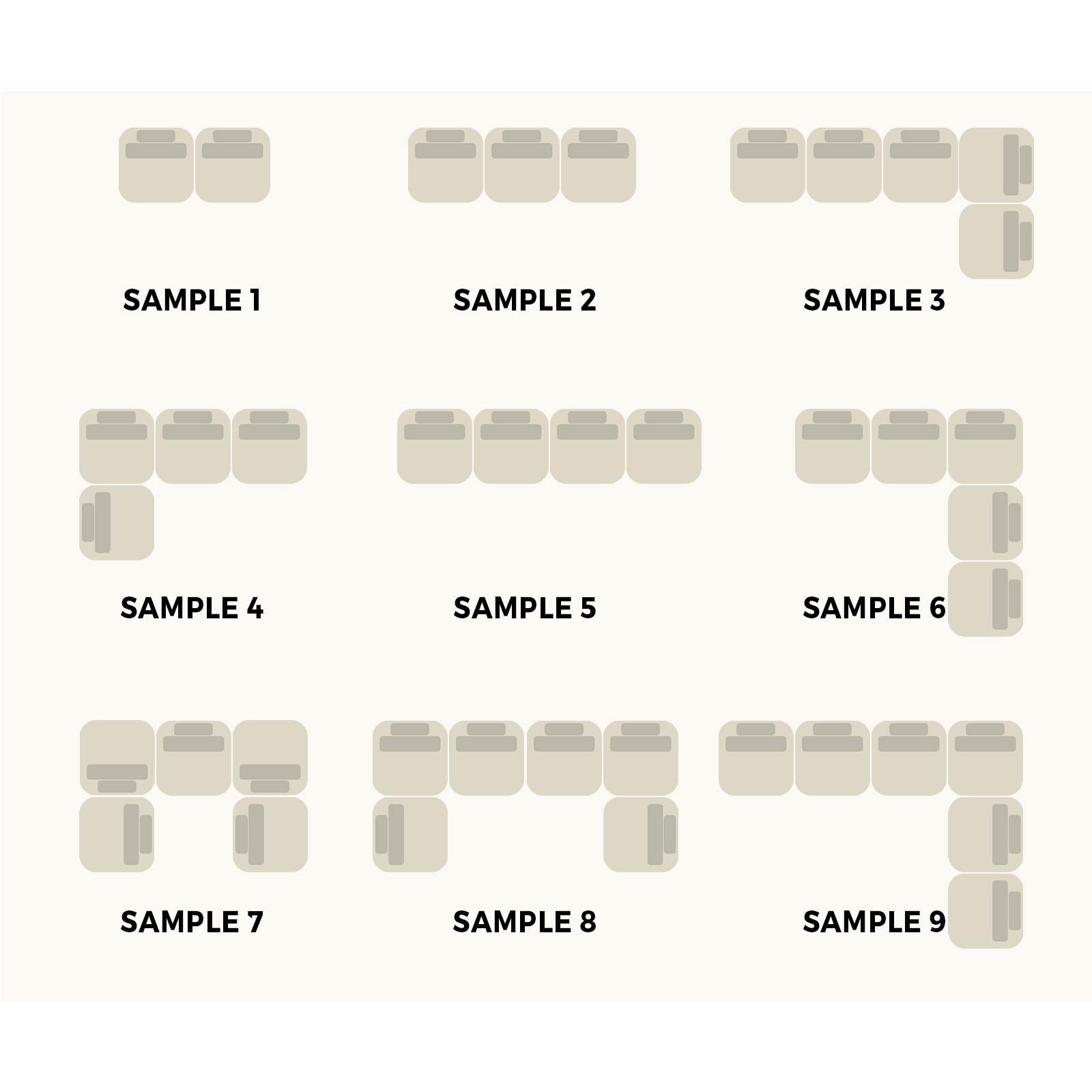 Oikiture 3PCS Modular Sofa Lounge Chair Armless Adjustable Back Linen Grey - Sunyee