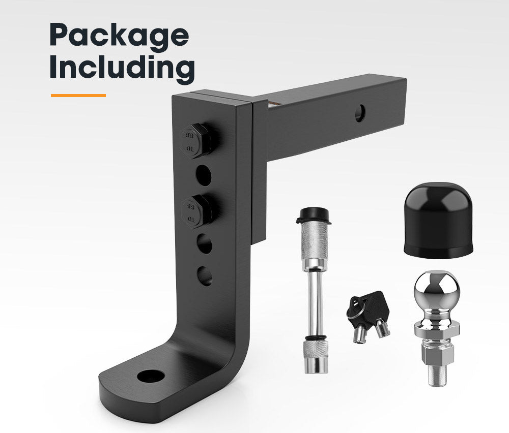 Adjustable Towbar drop Tow Bar Ball Mount Tongue 2" Hitch Trailer 6000LBS 4WD Car - Sunyee