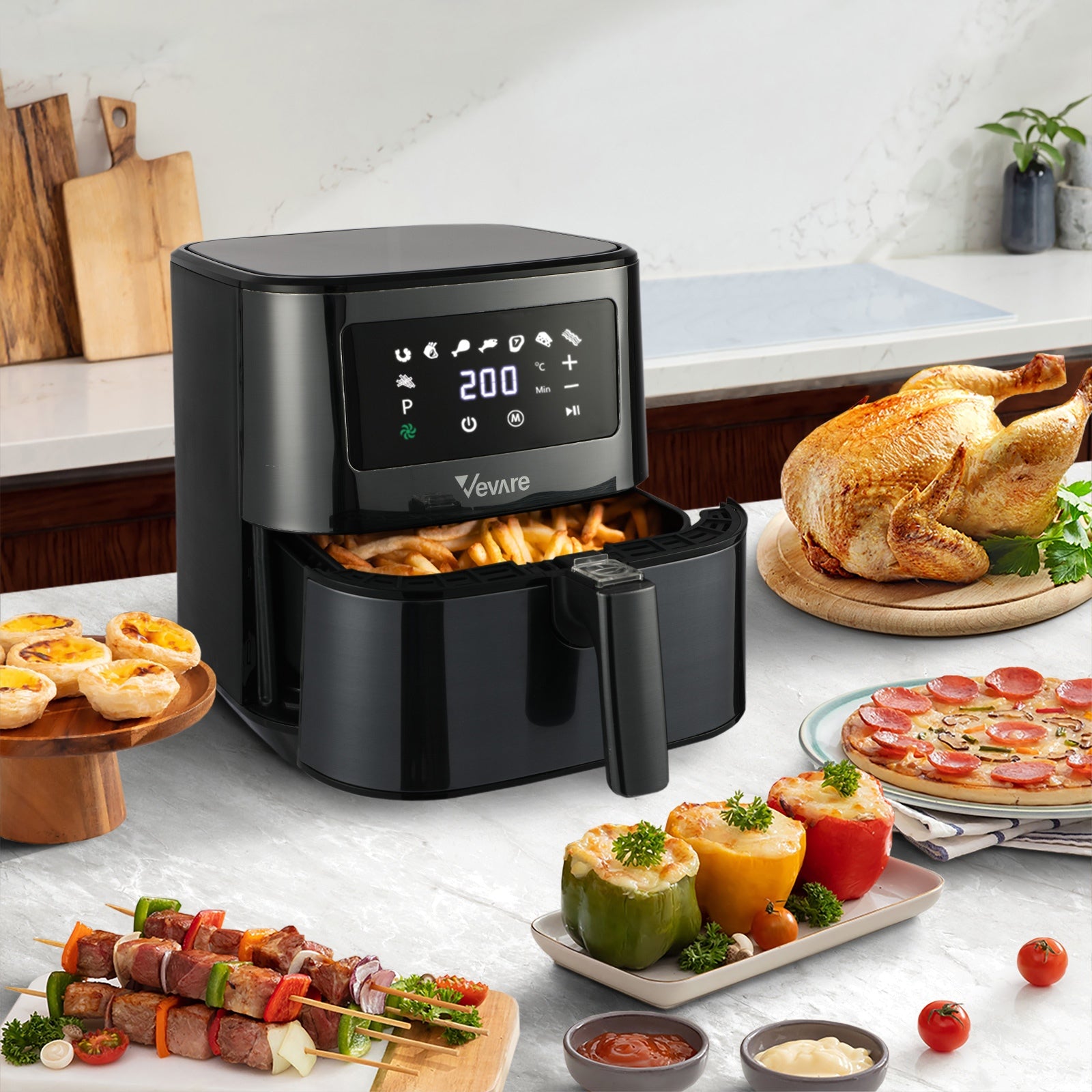 Vevare Air Fryer Electric Oven Oil Free Airfryer LCD Fryers Healthy Cooker 5.5L - Sunyee