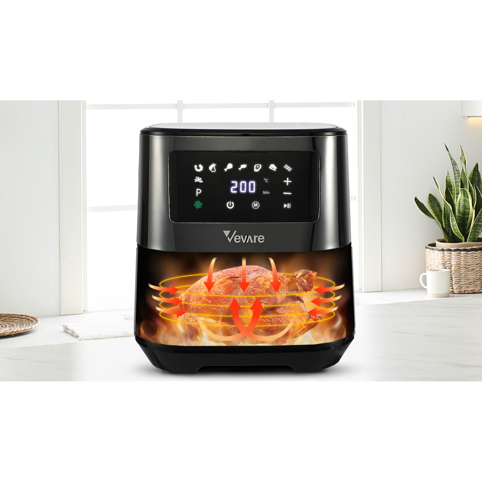 Vevare Air Fryer Electric Oven Oil Free Airfryer LCD Fryers Healthy Cooker 5.5L - Sunyee