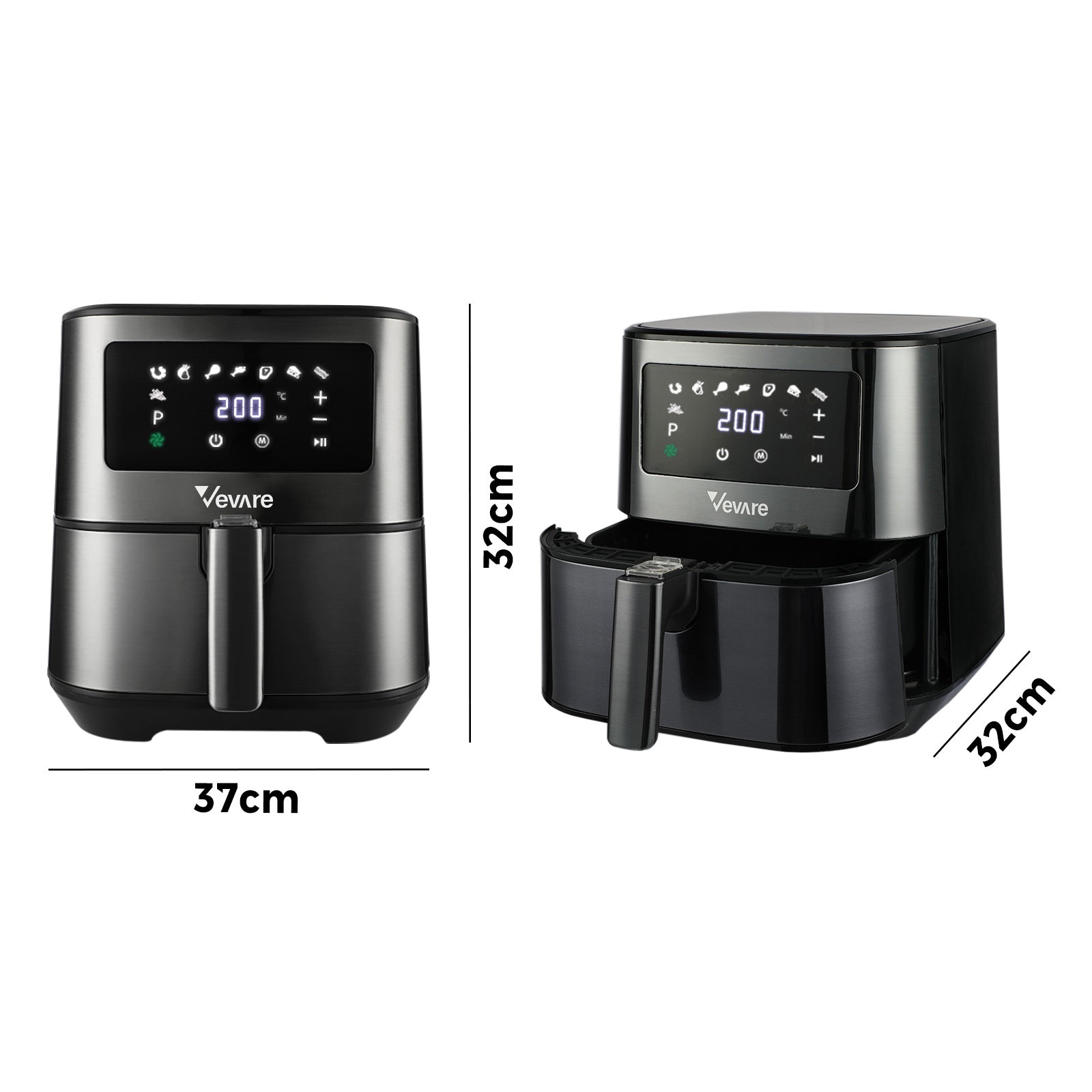 Vevare Air Fryer Electric Oven Oil Free Airfryer LCD Fryers Healthy Cooker 5.5L - Sunyee