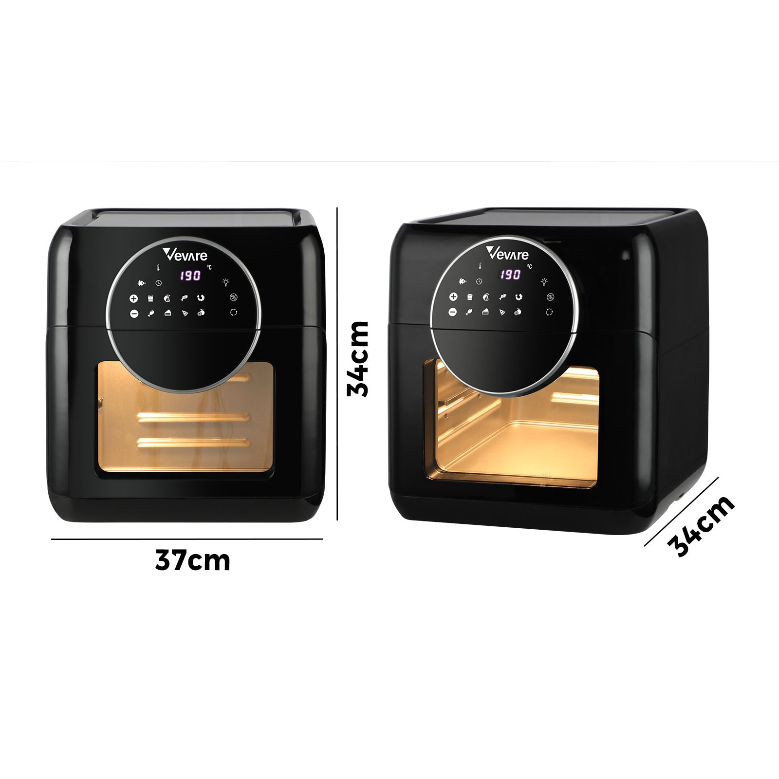 Vevare Air Fryer 10L LCD Fryers Low Fat Oven Airfryer Kitchen Cooker 1500W - Sunyee