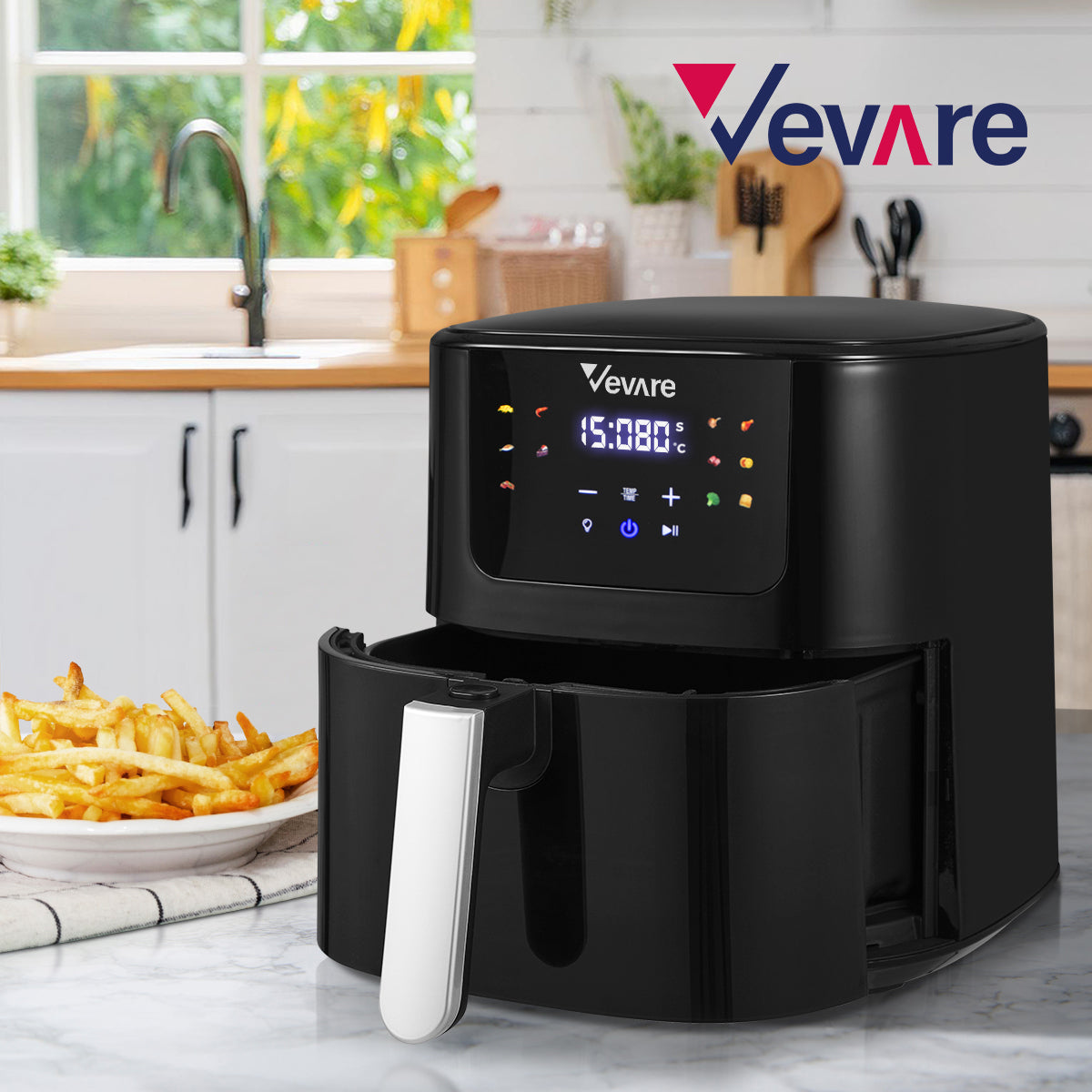 Vevare Air Fryer 5L Fryers Oven LCD Touch Oil Free Cooker 1500W Kitchen - Sunyee