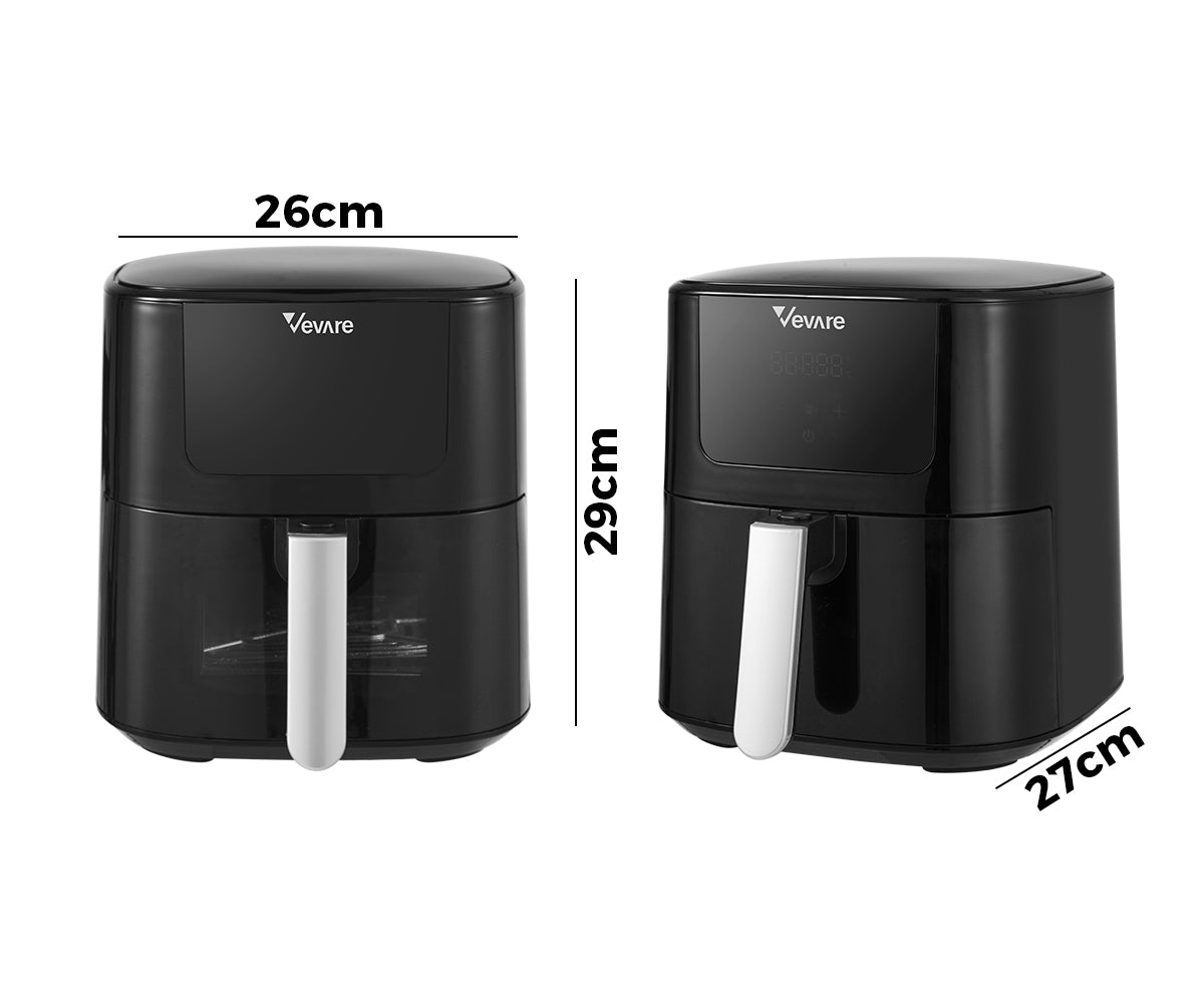 Vevare Air Fryer 5L Fryers Oven LCD Touch Oil Free Cooker 1500W Kitchen - Sunyee