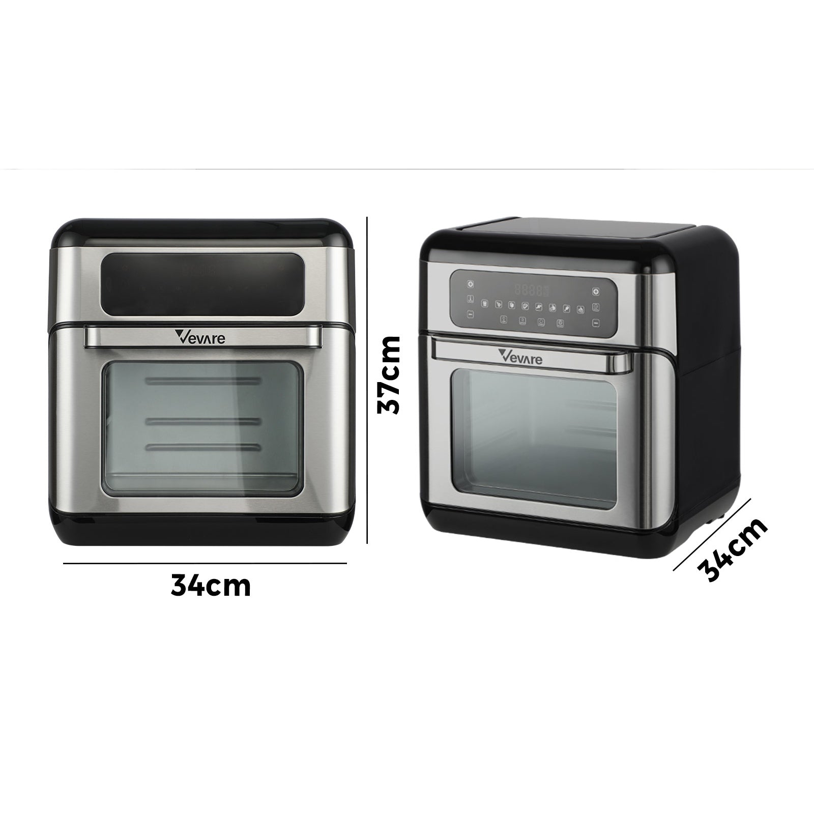 Vevare Air Fryer 10L LCD Fryers Oven Airfryer Kitchen Oil Free Cooker 1500W - Sunyee