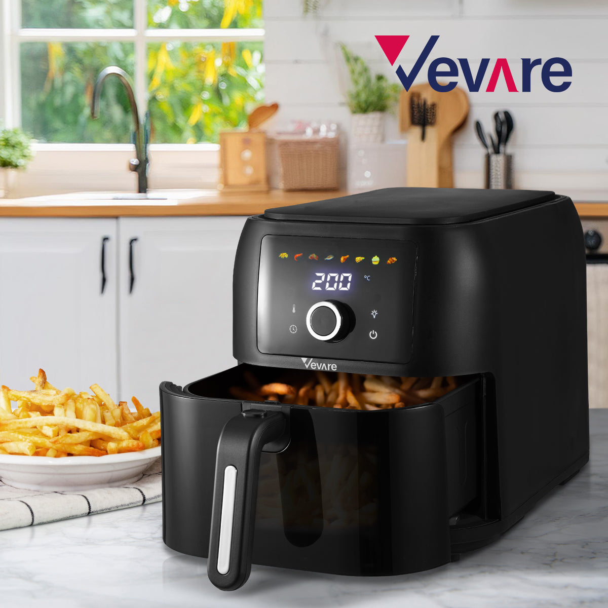 Vevare Air Fryer 8L Fryers Oven Digital Touch Oil Free Cooker 1700W Kitchen - Sunyee