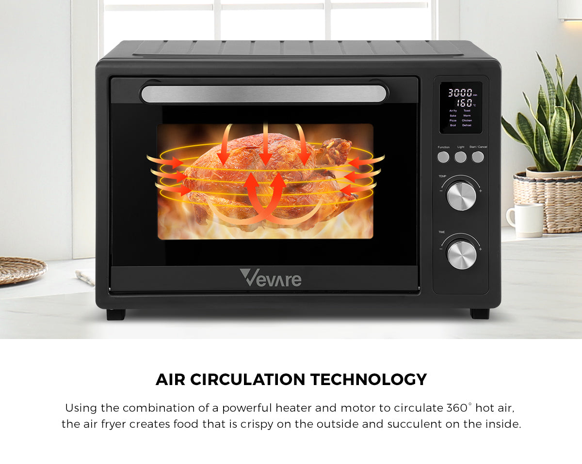 Vevare Air Fryer 32L Fryers Oven LCD Display Oil Free Cooker 1700W Kitchen - Sunyee