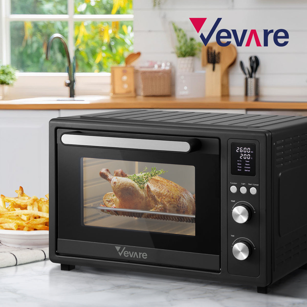 Vevare Air Fryer 32L Fryers Oven LCD Display Oil Free Cooker 1700W Kitchen - Sunyee