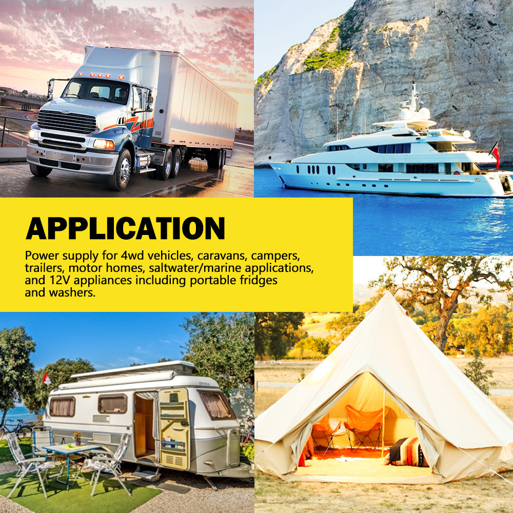 100Ah Deep Cycle Battery 12V AGM Marine Sealed Solar Power Portable 4WD - Sunyee