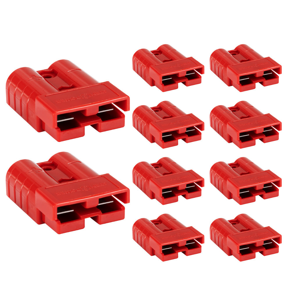 Atem Power 10Pcs Red Anderson Style Plug Connectors 50 AMP 12-24V 6AWG DC Power - Sunyee