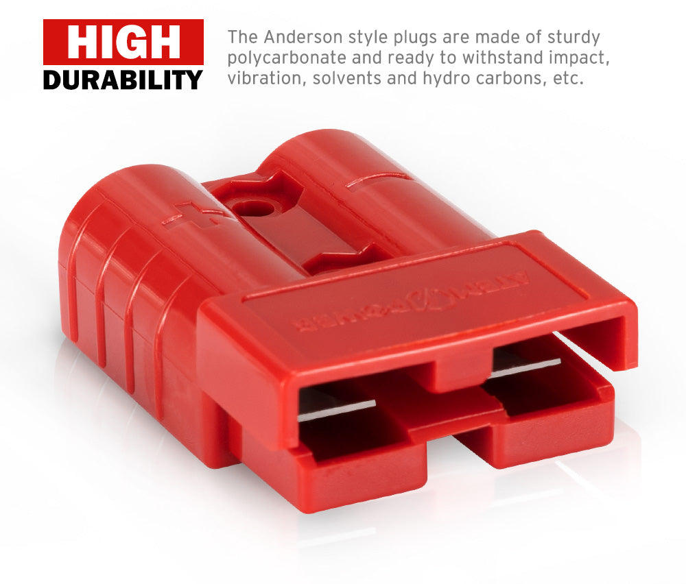 Atem Power 50Pcs Red Anderson Style Plug Connectors 50 AMP 6AWG DC Power 12-24V - Sunyee