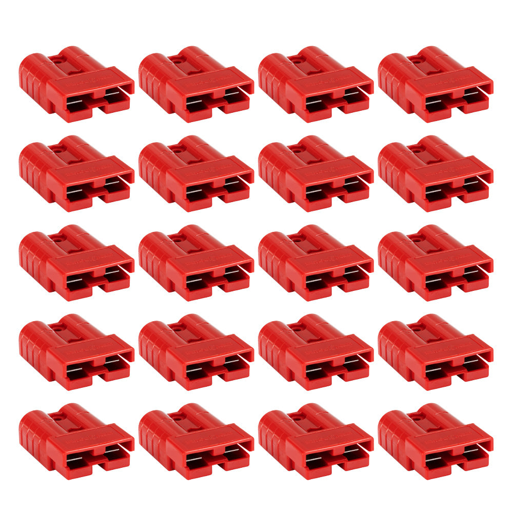Atem Power 20Pcs Red Anderson Style Plug Connectors 50 AMP 6AWG DC Power 12-24V - Sunyee