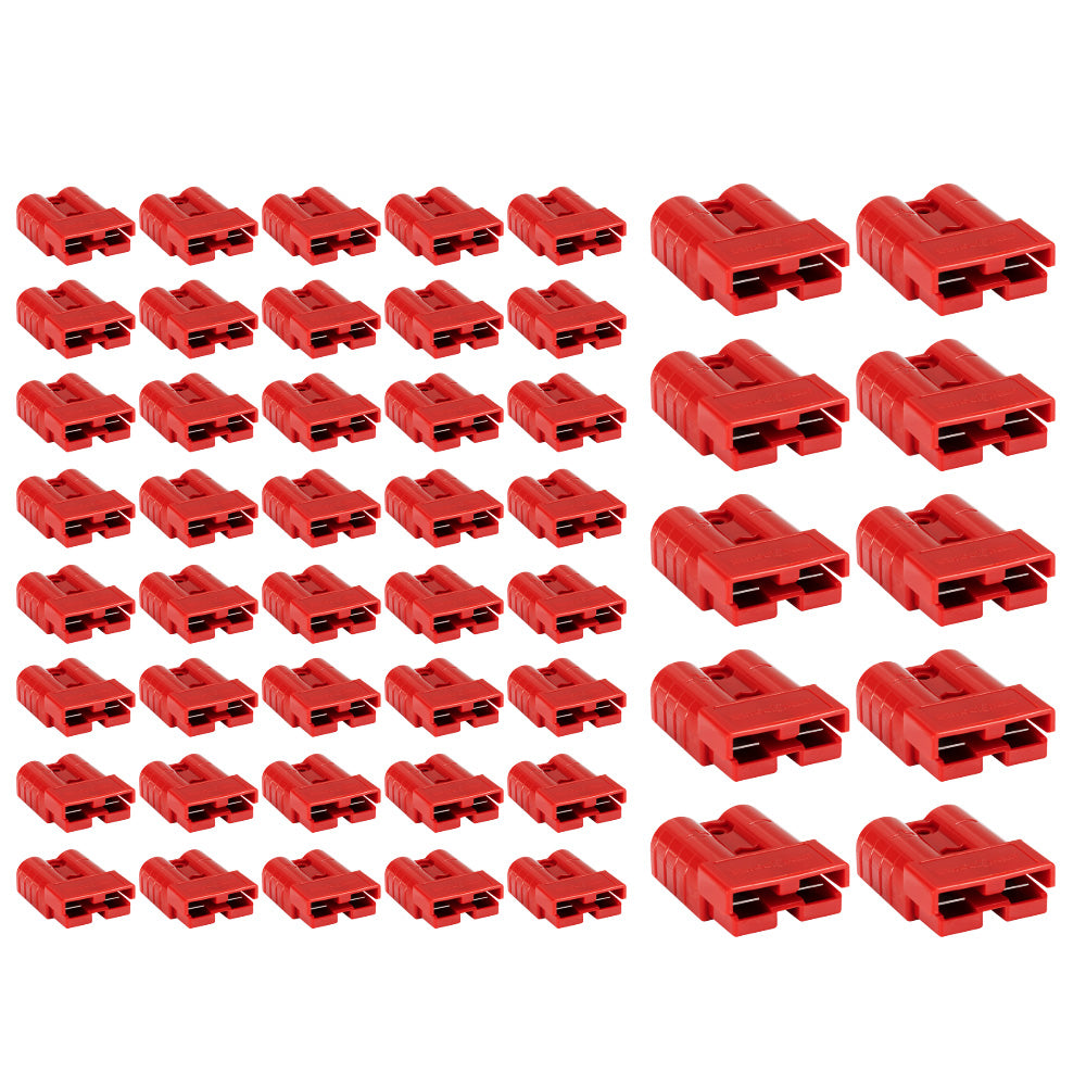 Atem Power 50Pcs Red Anderson Style Plug Connectors 50 AMP 6AWG DC Power 12-24V - Sunyee