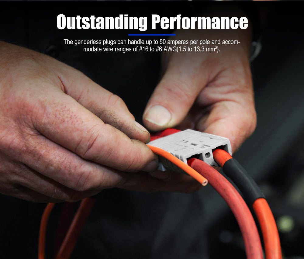 10x Anderson Style Plug Connectors 50 AMP T Handle Dust Cap Cover Solar - Sunyee