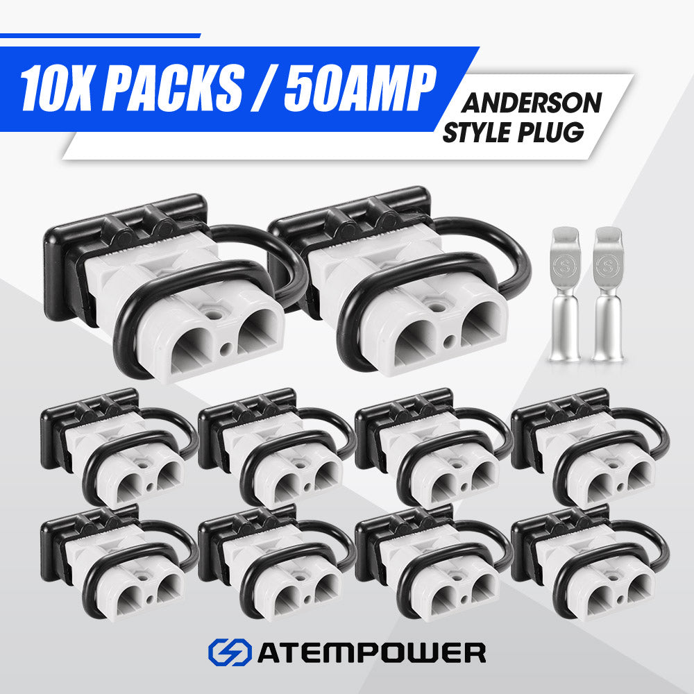 Atem Power 10x For Anderson Plug Dust Cover Cap Style Connectors 50AMP Battery - Sunyee