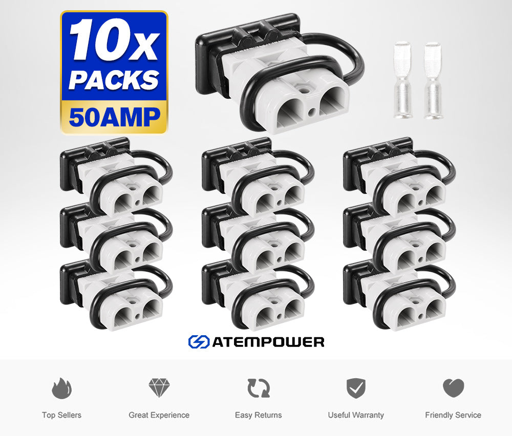 Atem Power 10x For Anderson Plug Dust Cover Cap Style Connectors 50AMP Battery - Sunyee