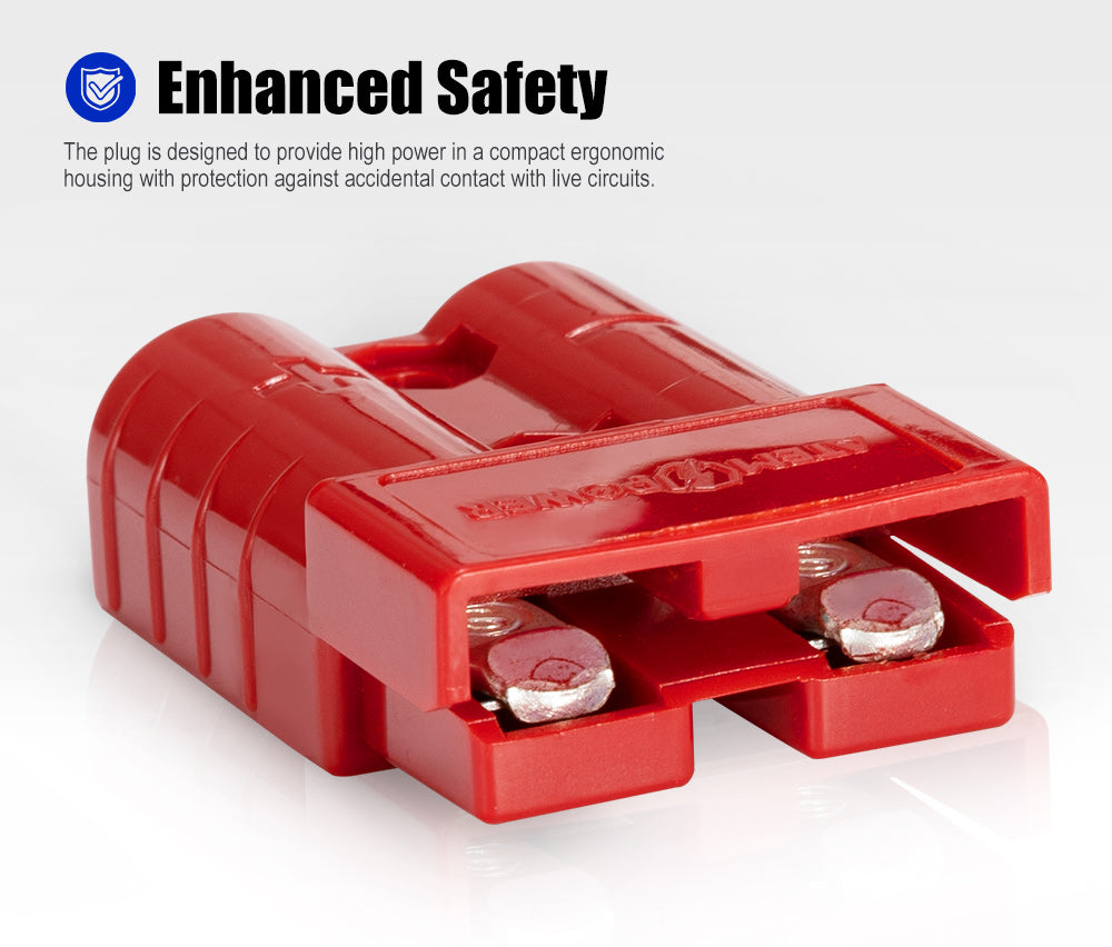 Atem Power 10Pcs Red Anderson Style Plug Connectors 50 AMP 12-24V 6AWG DC Power - Sunyee
