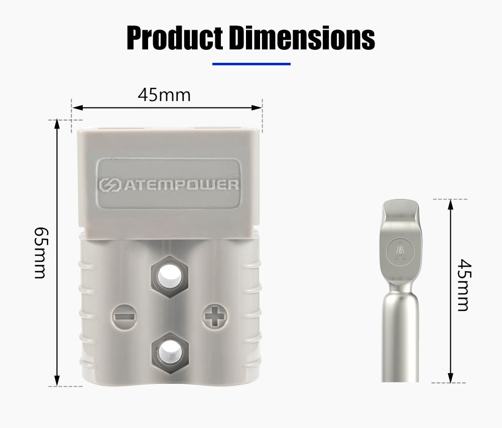 Atem Power 6 x Anderson Style Plug Connectors 120 AMP 12-24V 6AWG DC Power Tool - Sunyee