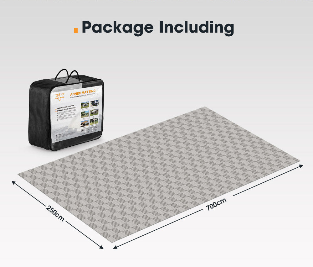 San Hima 7M x 2.5M Annex Matting Floor Mats Mesh Caravan Park Camping Picnic - Sunyee