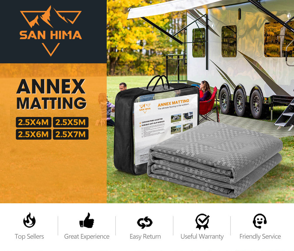 San Hima Annex Matting 4 SIZE 600GSM Floor Mats Mesh Caravan Annex Camping Park - Sunyee
