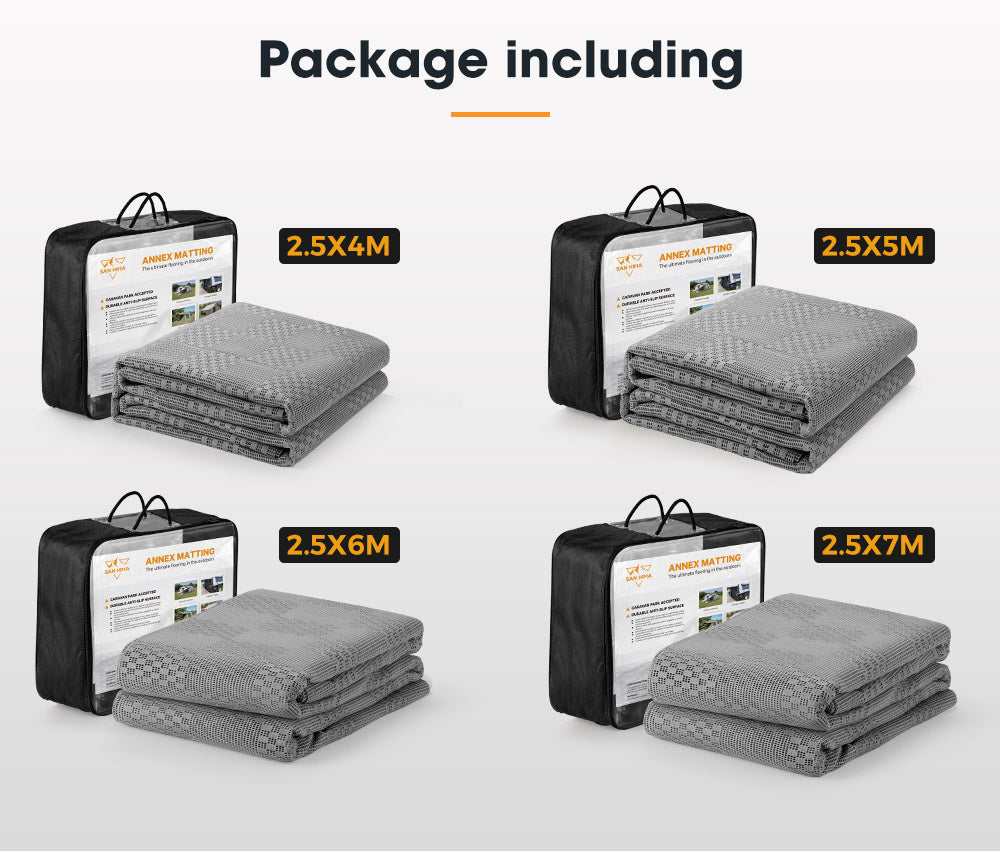 San Hima Annex Matting 4 SIZE 600GSM Floor Mats Mesh Caravan Annex Camping Park - Sunyee