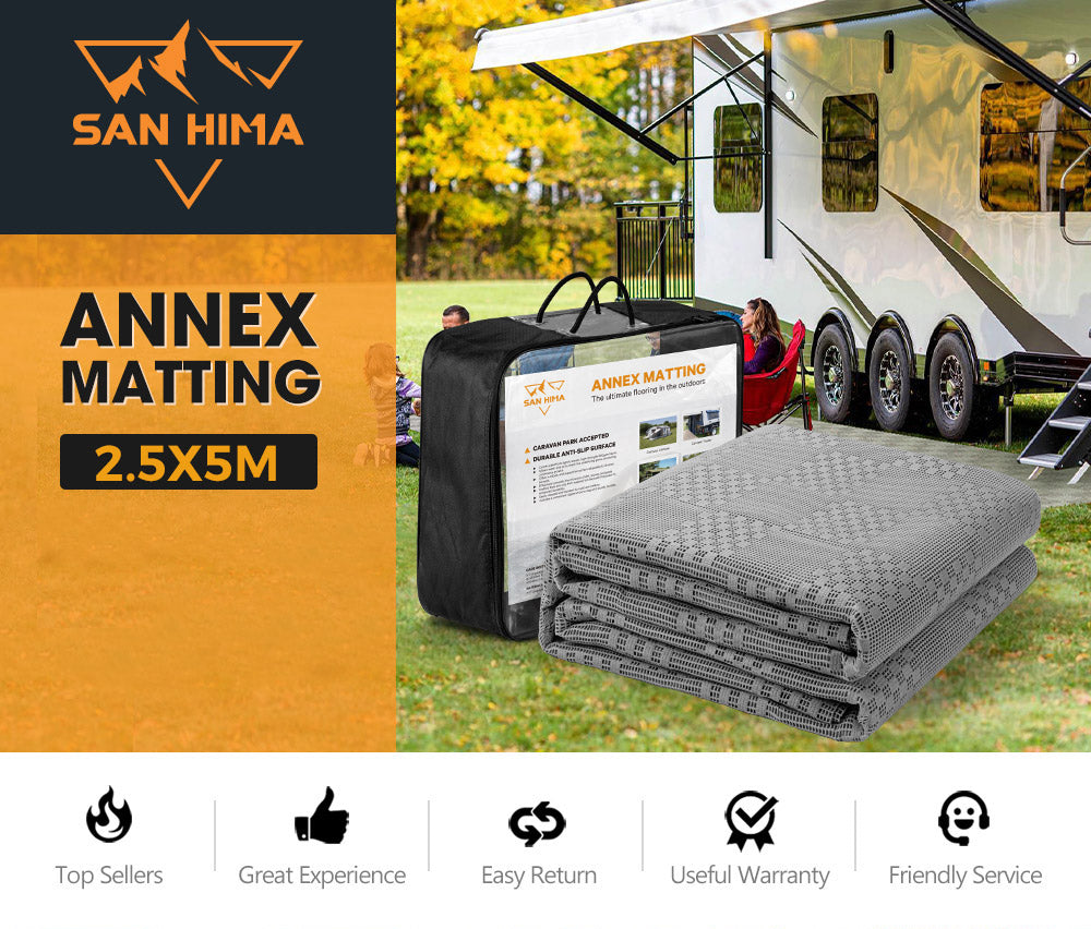 San Hima 5M x 2.5M Annex Matting Floor Mats Mesh Caravan Park Camping Picnic - Sunyee