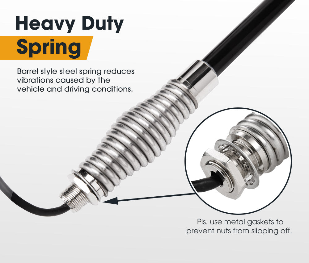 6.6DBI Black Heavy Duty Hi Gain Antenna For Uhf Cb Radio Bull Bar Fiberglass New - Sunyee