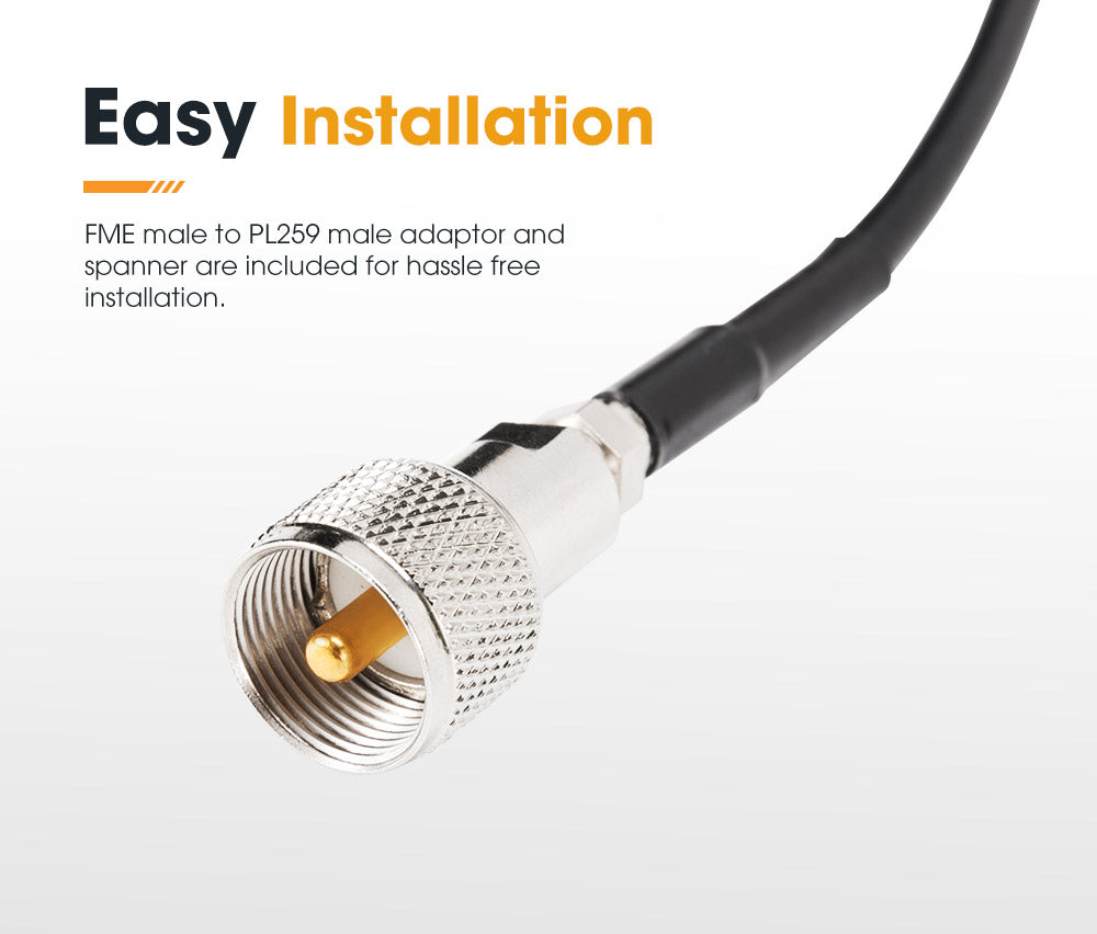 6.6DBI Black Heavy Duty Hi Gain Antenna For Uhf Cb Radio Bull Bar Fiberglass New - Sunyee