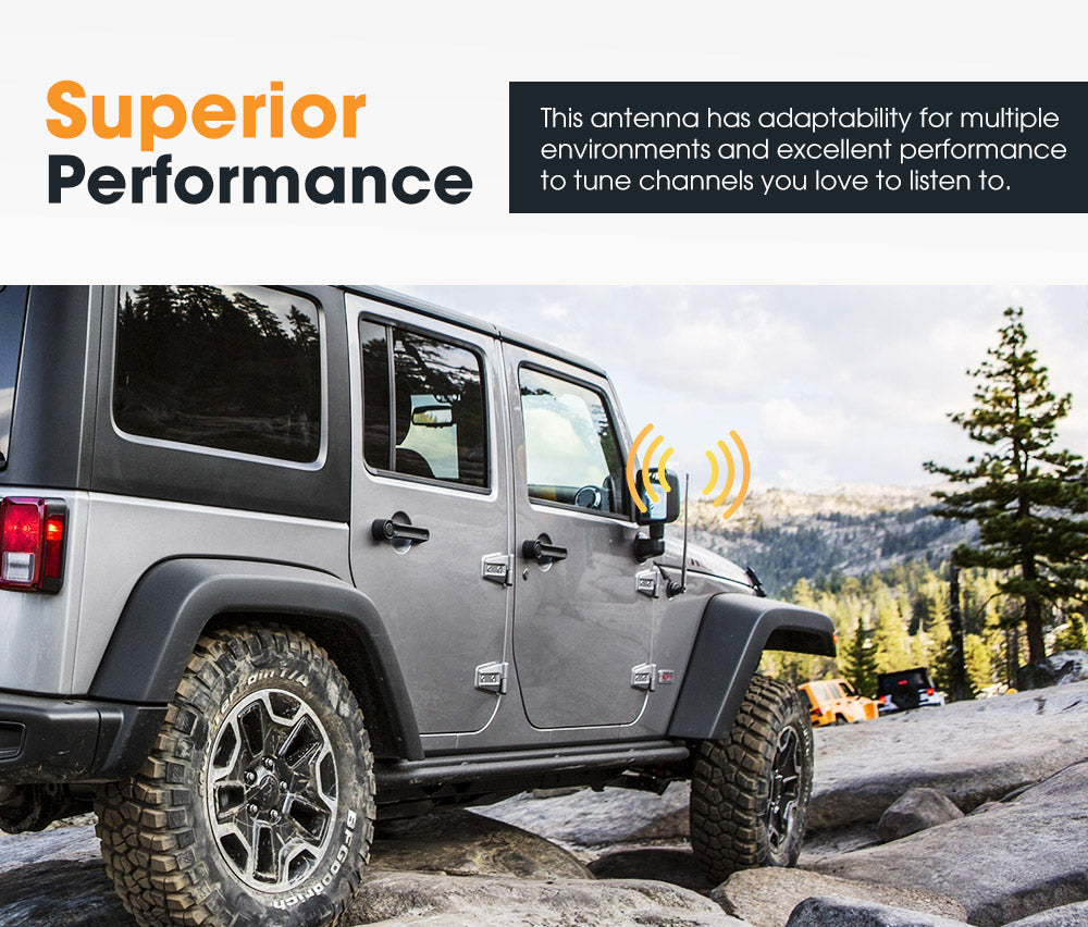 Uhf Radio Antenna Black Rubber Duck AM/FM With Cable Suits 4X4 Car Truck Caravan - Sunyee