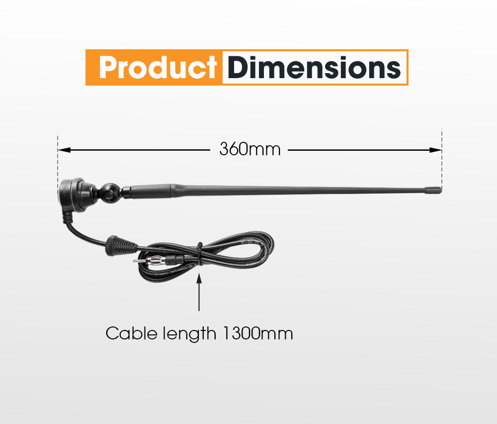 Uhf Radio Antenna Black Rubber Duck AM/FM With Cable Suits 4X4 Car Truck Caravan - Sunyee