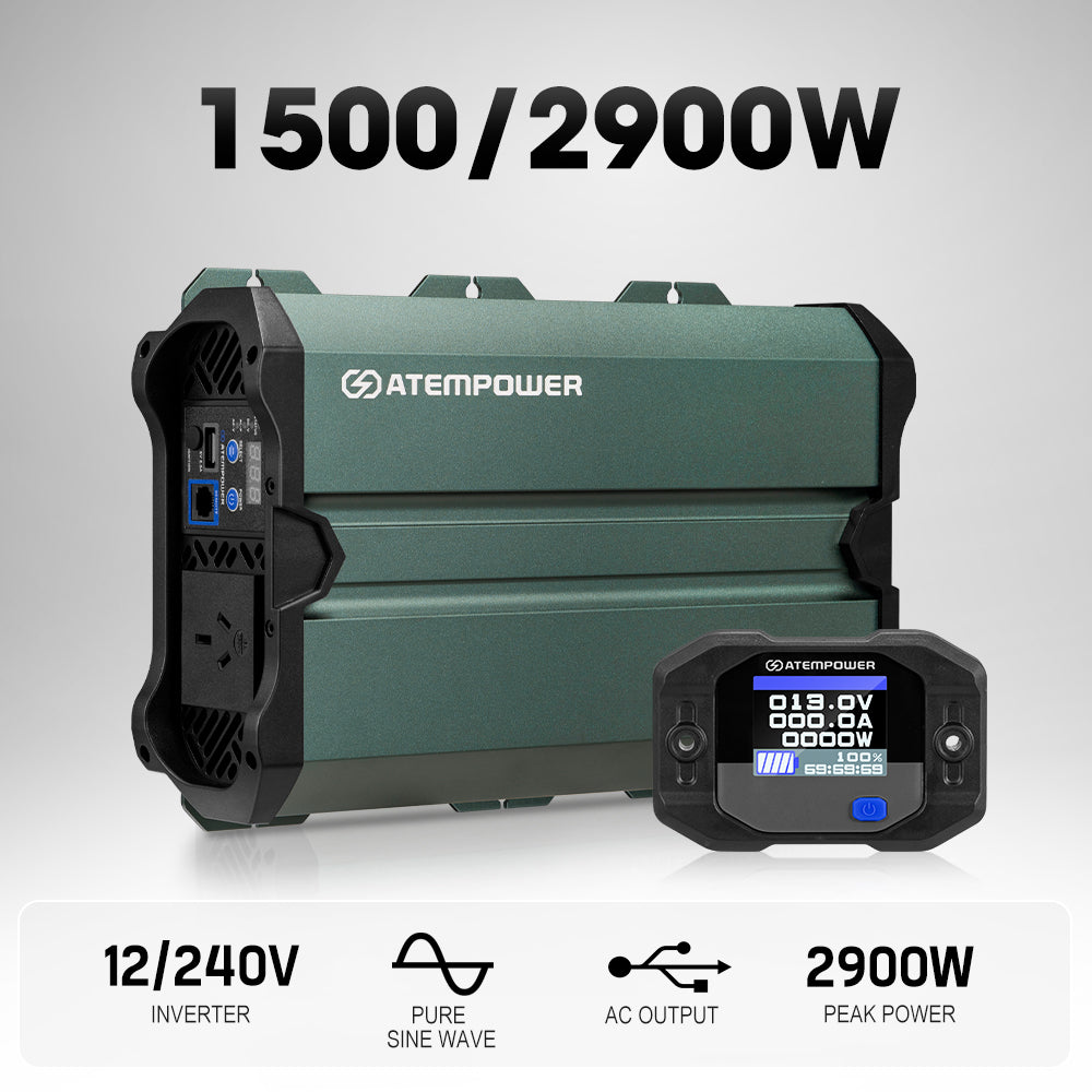 Atem Power 1500W/2900W Pure Sine Wave Inverter 12V to 240V Remote Control Boat - Sunyee