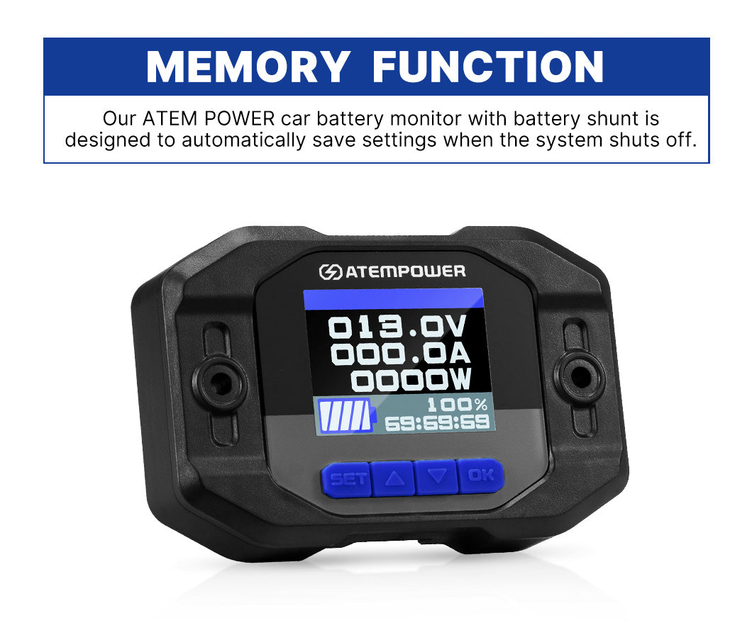 Atem Power Battery Monitor With Shunt High Low Voltage Wire 12V Battery 500A - Sunyee