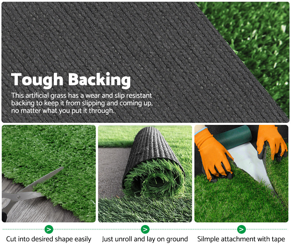 MOBI OUTDOOR 2x5m Artificial Grass Synthetic Fake 10SQM Turf Plant Lawn 17mm - Sunyee