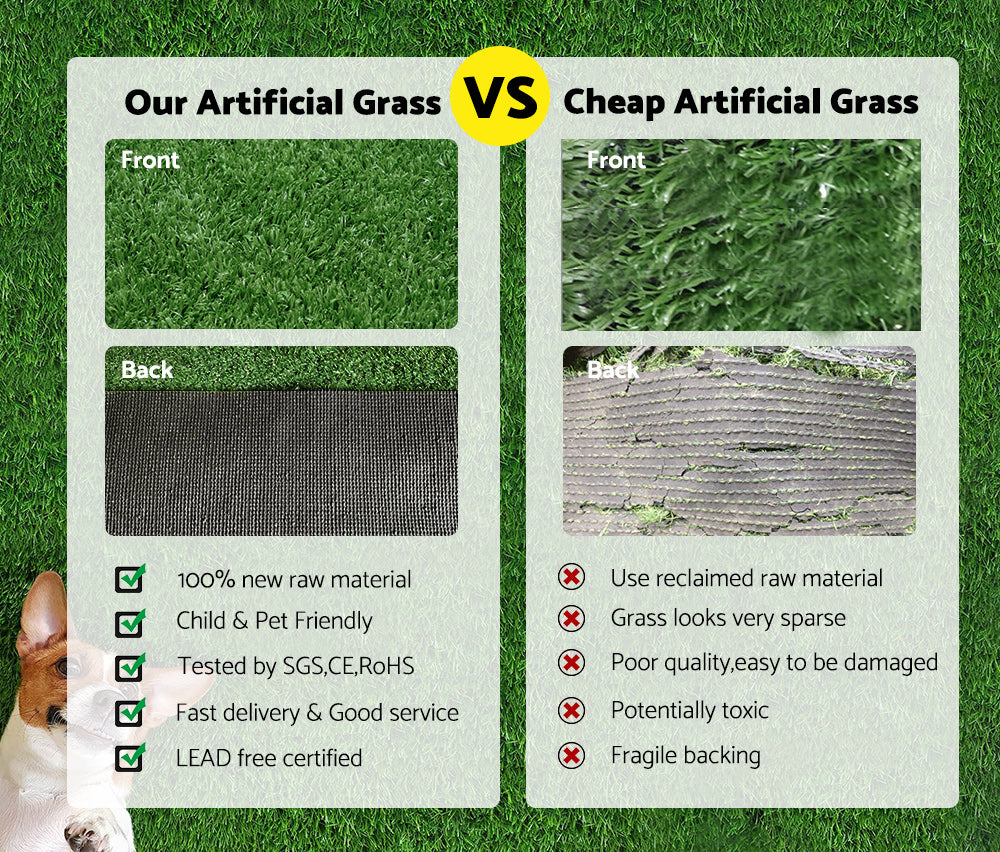 MOBI OUTDOOR 2x10m Artificial Grass Synthetic Fake 20SQM Turf Plant Lawn 17mm - Sunyee