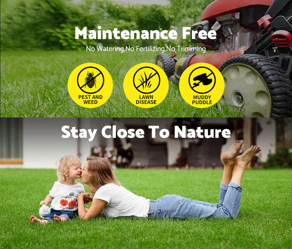 MOBI OUTDOOR Artificial Grass Synthetic Fake Lawn 2mx5m Turf Plastic Plant 30mm - Sunyee