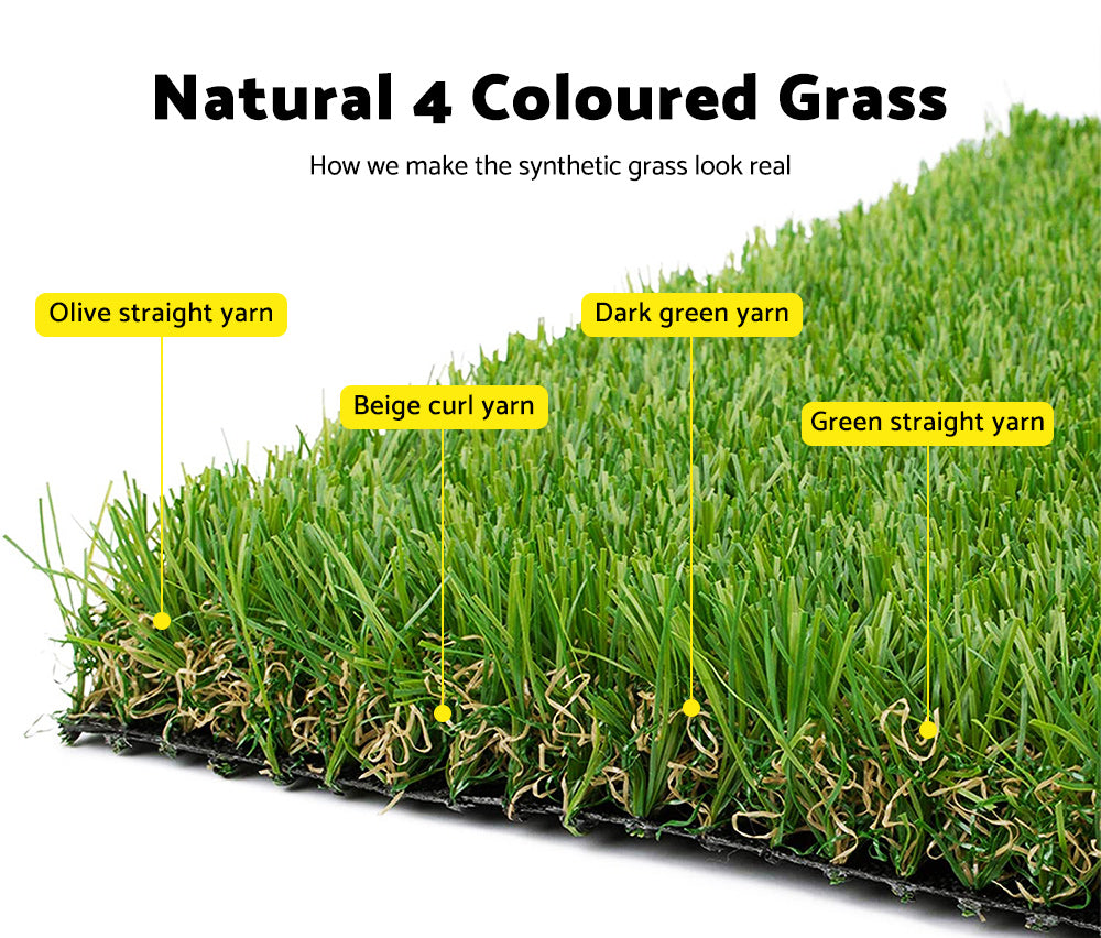 MOBI OUTDOOR Artificial Grass Synthetic Fake Lawn 10SQM Turf Plastic Plant 30mm