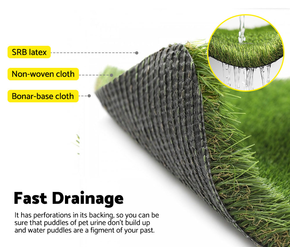 Mobi Artificial Grass Synthetic Fake Lawn 10-60SQM Turf Plastic Plant 40mm - Sunyee